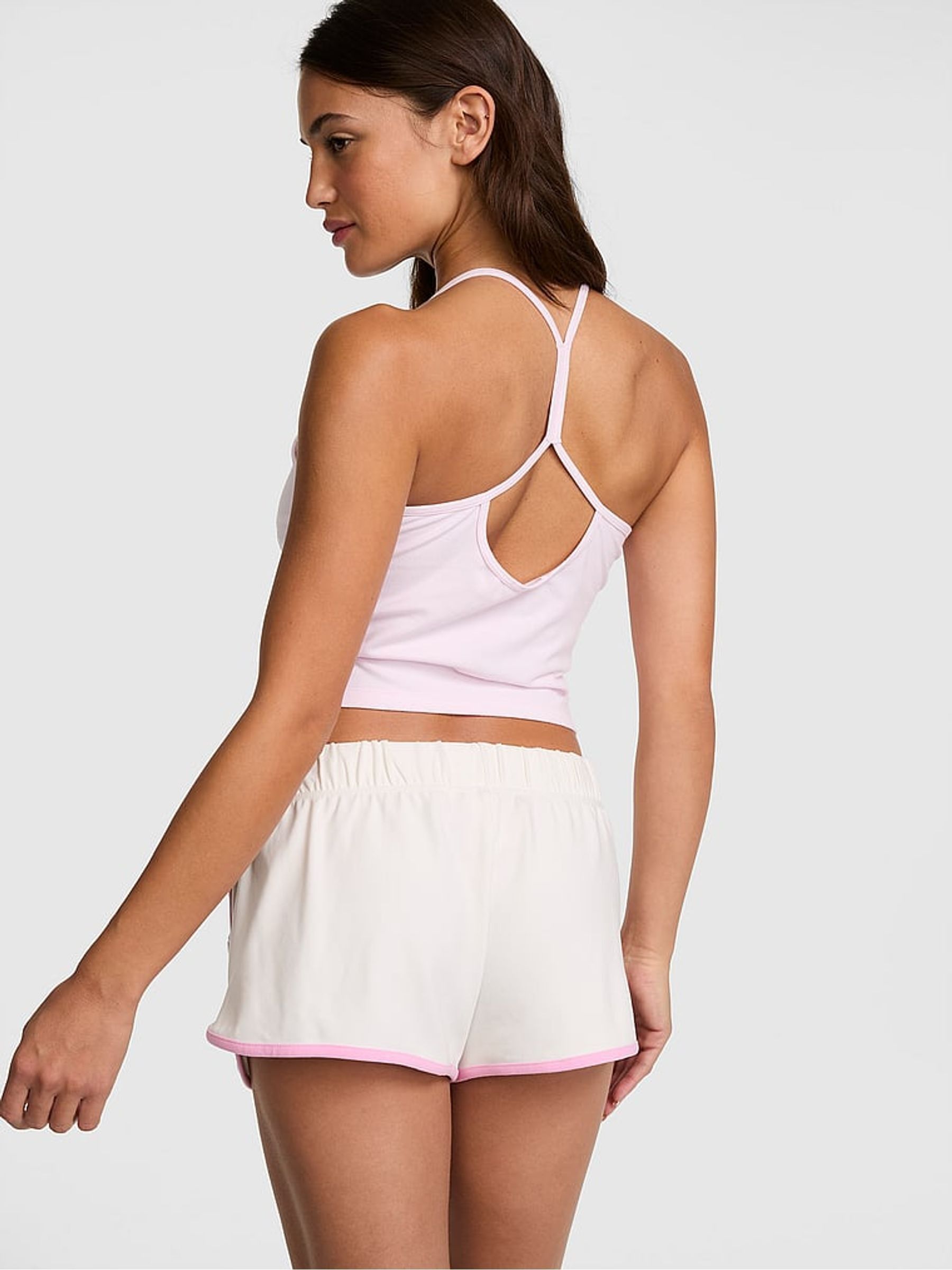 Cozy White Modal Mini Shorts - Image 2 of 2 Cozy White Modal Mini Shorts - Image 2 of 2