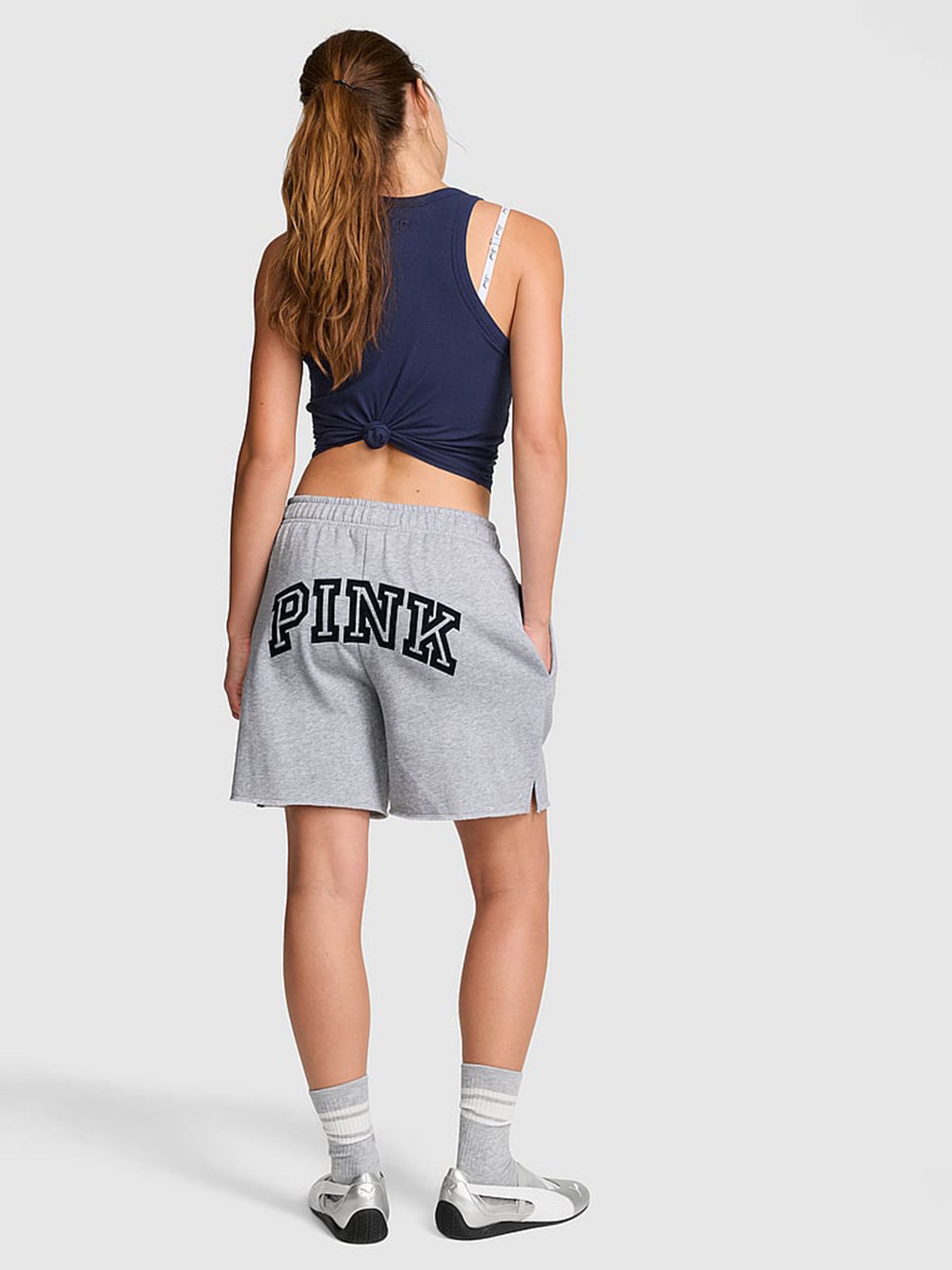Medium Heather Grey Fleece Shorts - Image 2 of 2