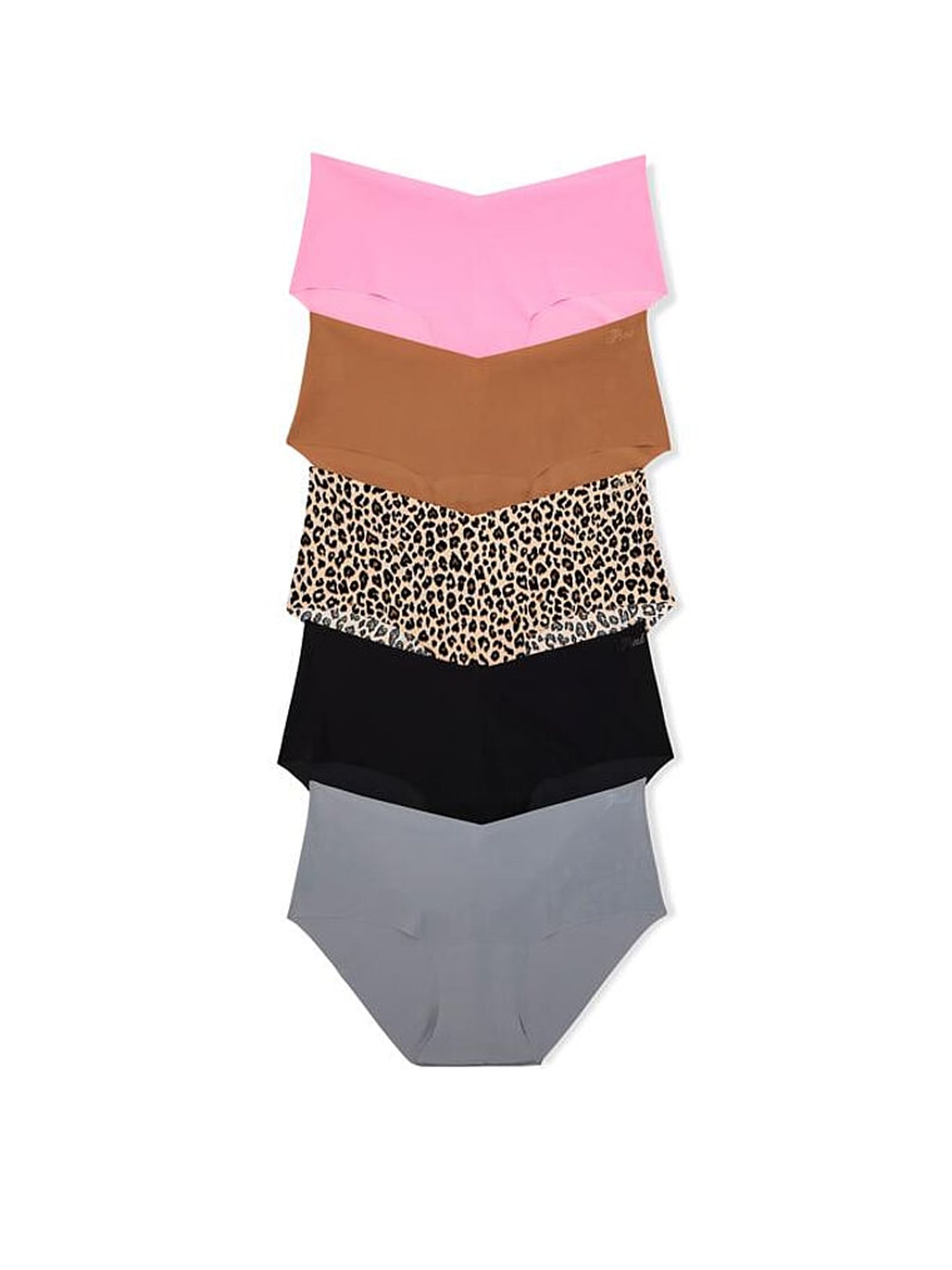 Black/Grey/Nude/Pink Hipster 5 Pack No Show Knickers - Image 1 of 3