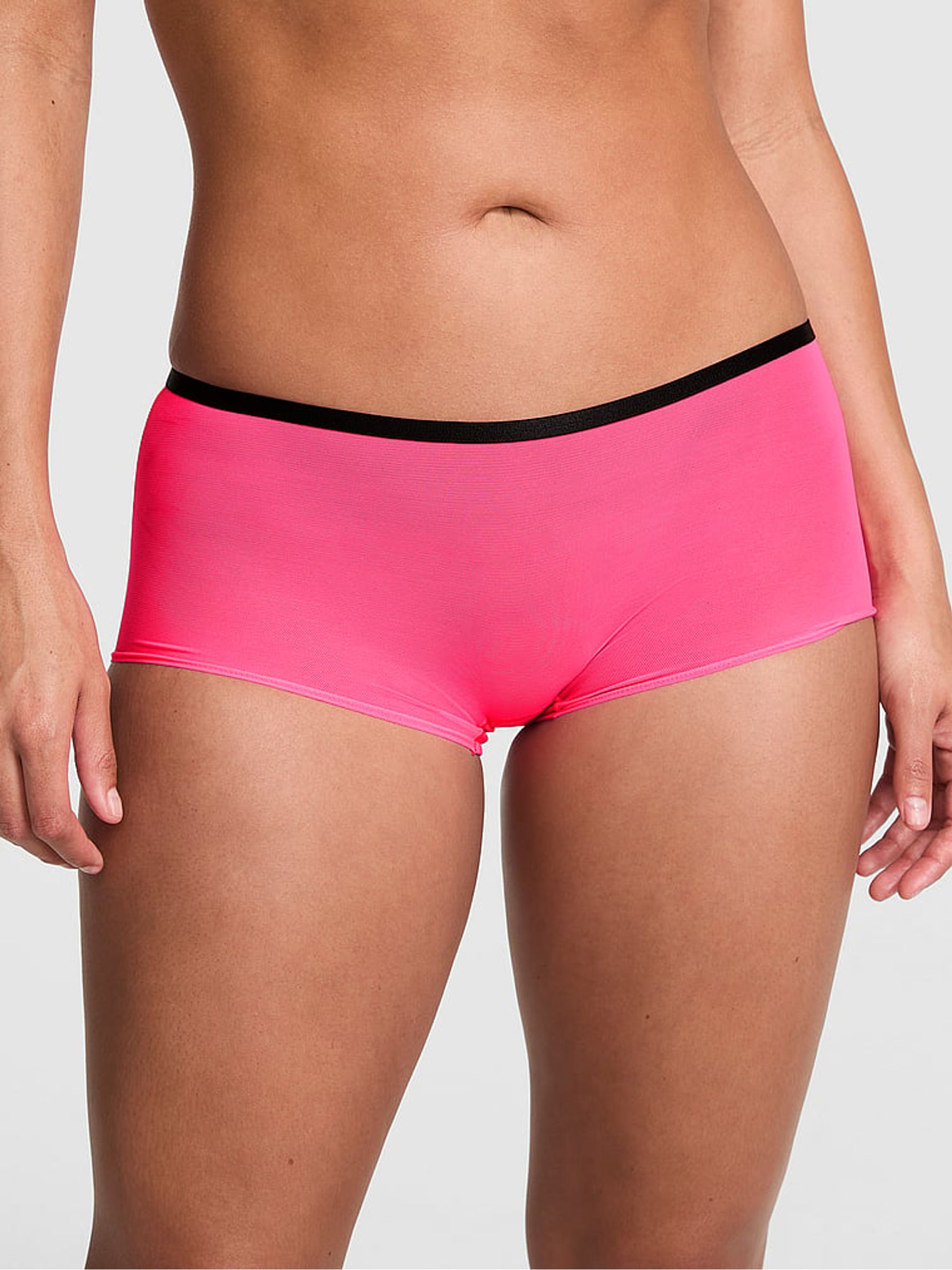 Fall for Me Pink Short Logo Mesh Knickers - Image 1 of 2