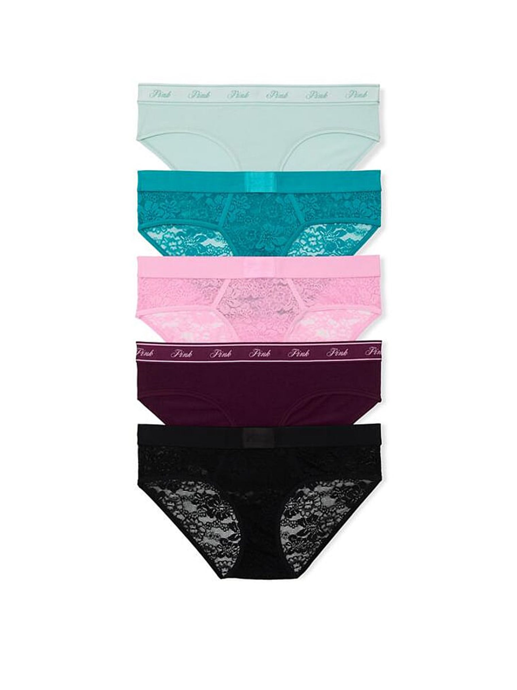 Green/Blue/Pink/Black Hipster 5 Pack Lacie Logo Knickers - Image 1 of 1