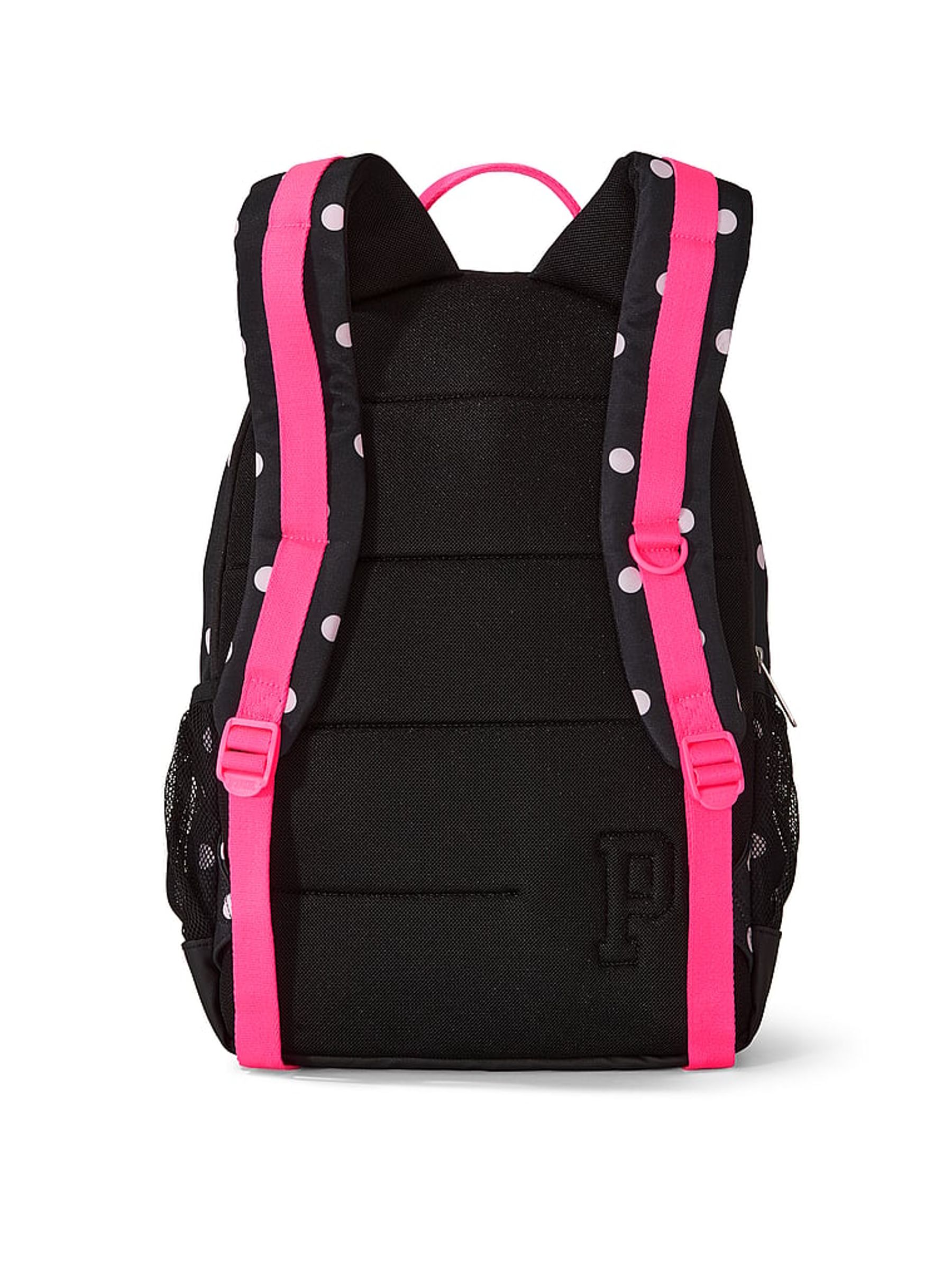 Black and Pink Polka Dot Backpack - Image 3 of 4