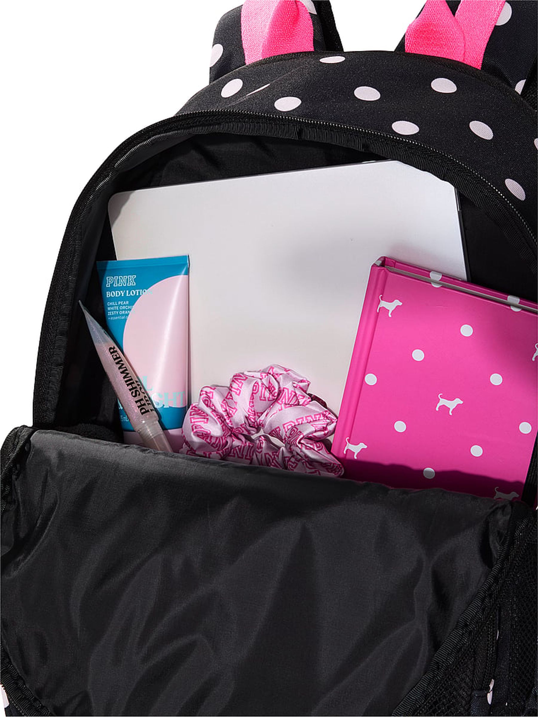 Black and Pink Polka Dot Backpack - Image 4 of 4