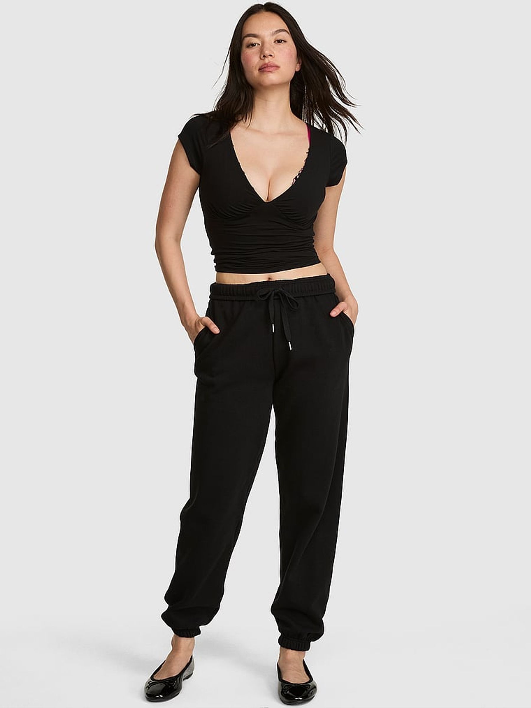 Black Halloween Cuffed Fleece Joggers - Image 1 of 2 Black Halloween Cuffed Fleece Joggers - Image 1 of 2