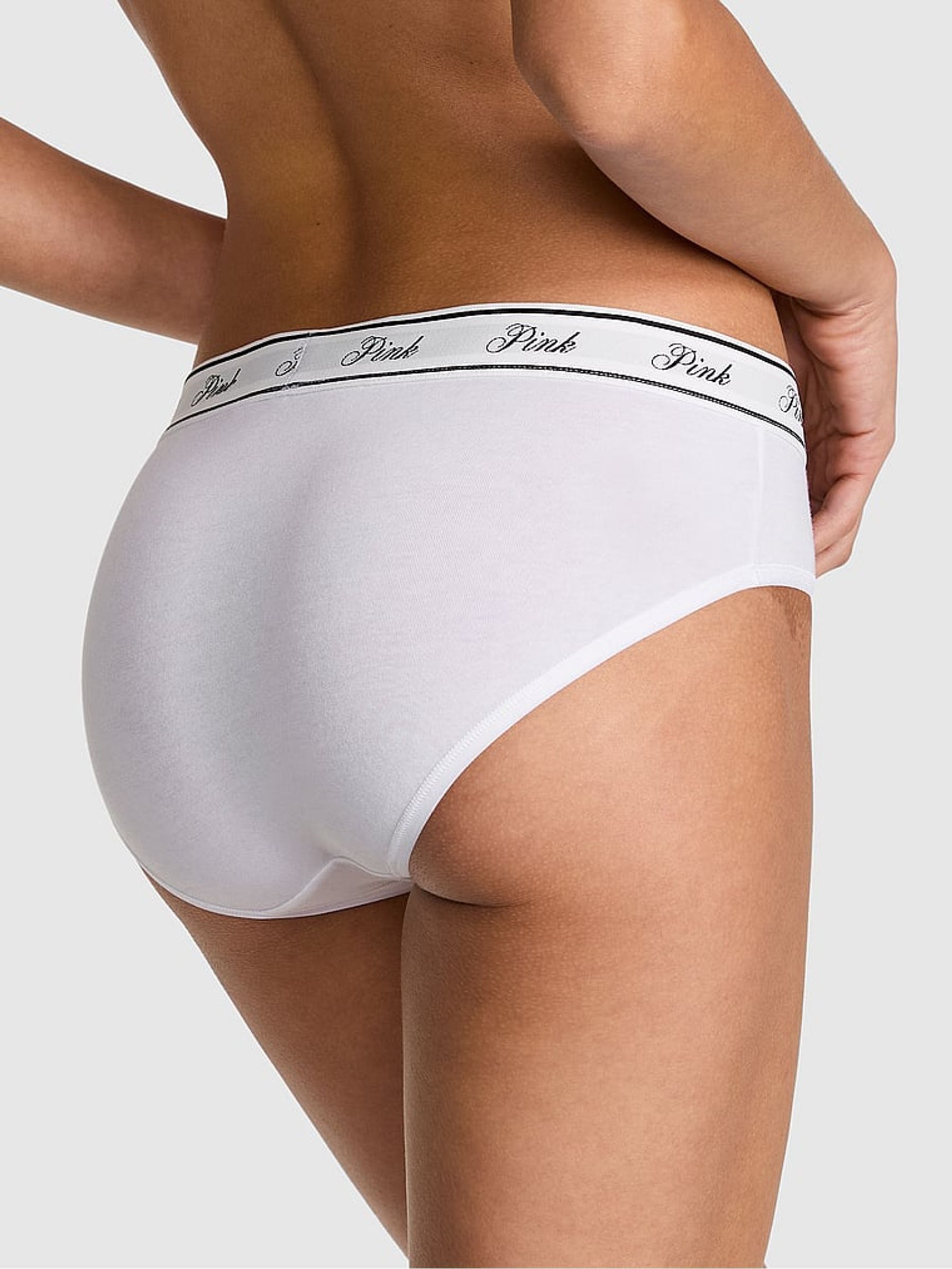 Black/White/Nude/Brown/Pink Hipster 5 Pack Logo Knickers - Image 3 of 3 Black/White/Nude/Brown/Pink Hipster 5 Pack Logo Knickers - Image 3 of 3