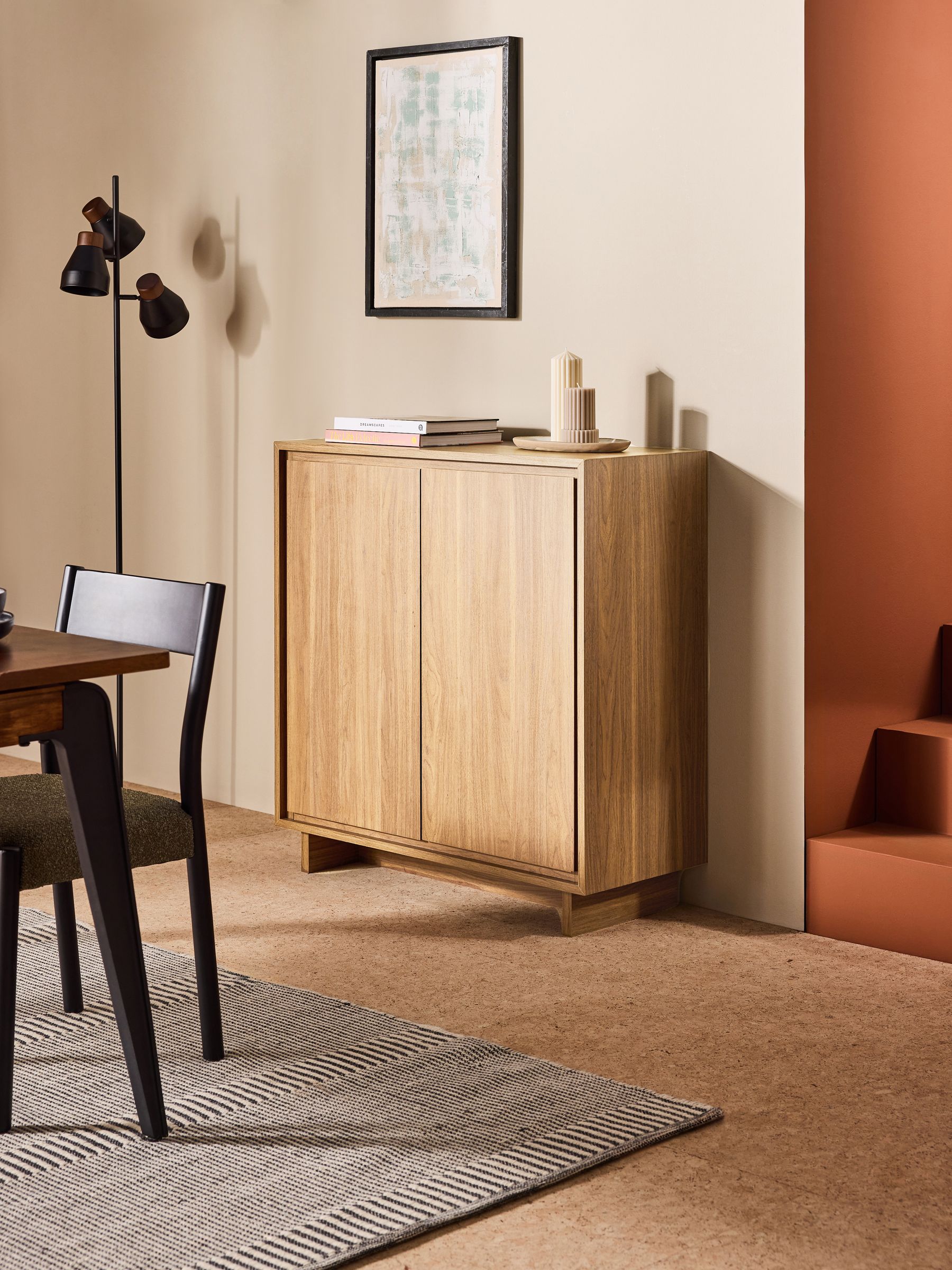 Kaci Tall Sideboard in Oak Effect - Image 1 of 6