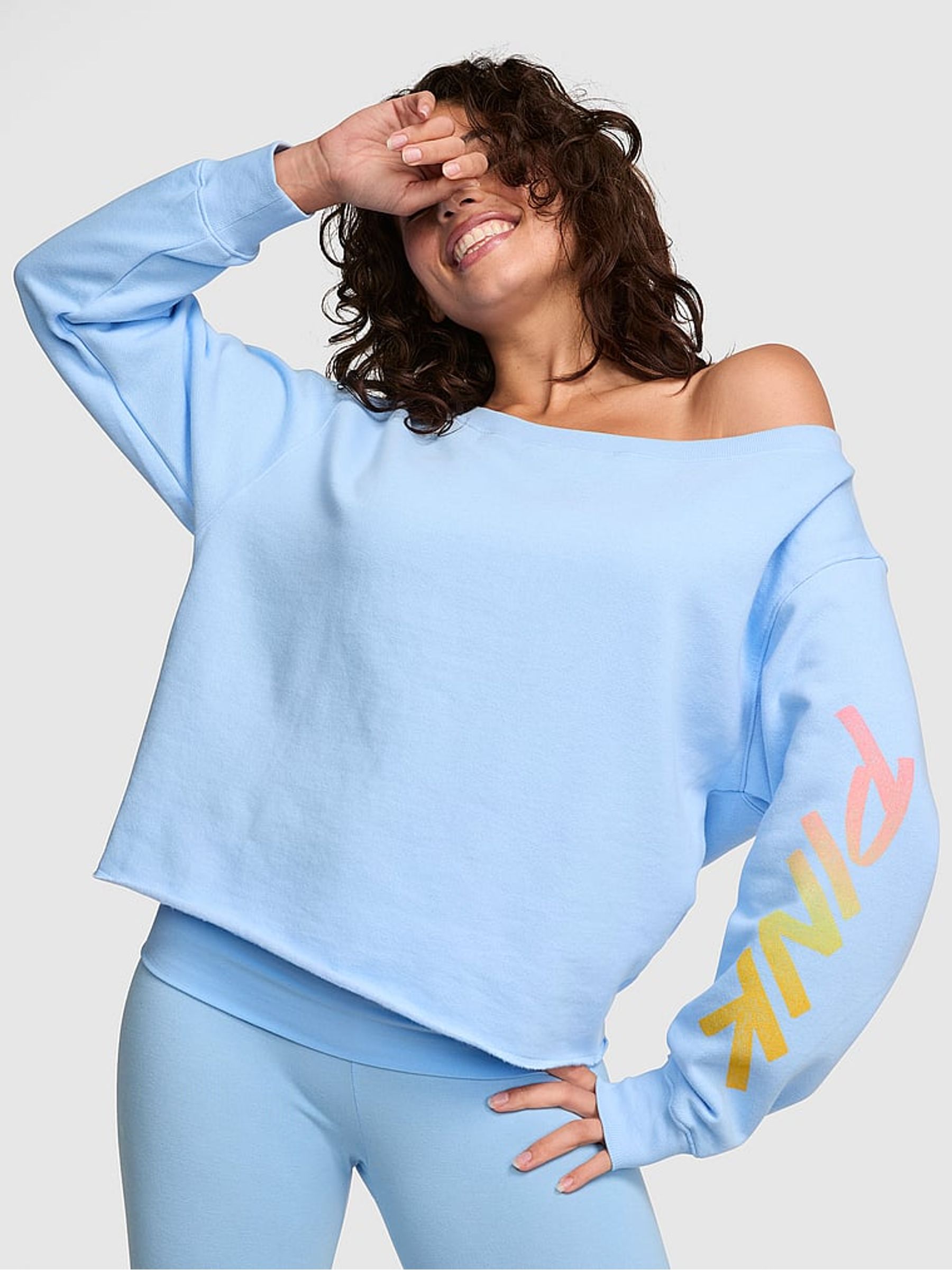 Blue Dancer Off The Shoulder Fleece Sweatshirt - Image 1 of 2