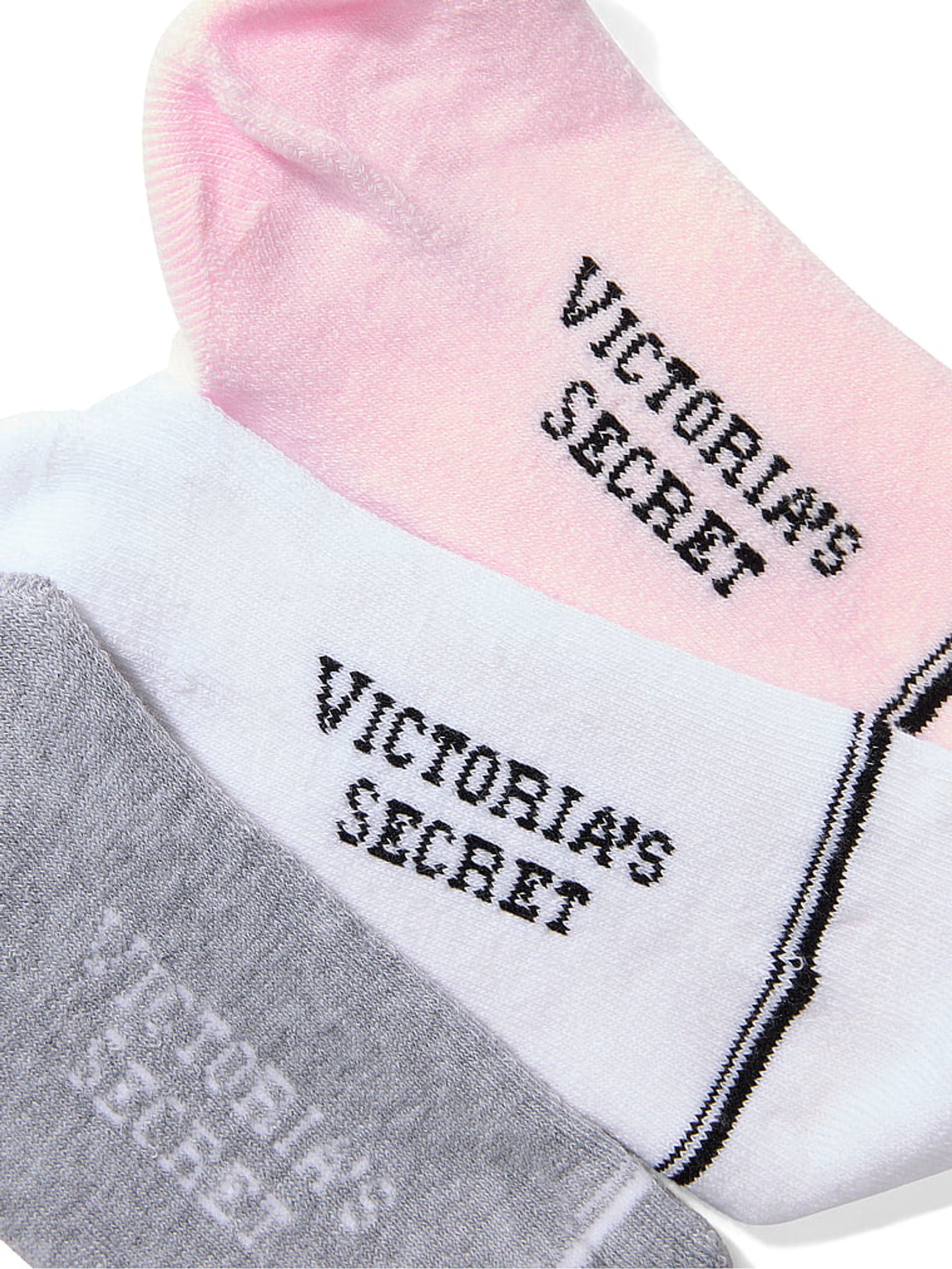White/Pink/Grey 3 Pack Socks - Image 2 of 2 White/Pink/Grey 3 Pack Socks - Image 2 of 2