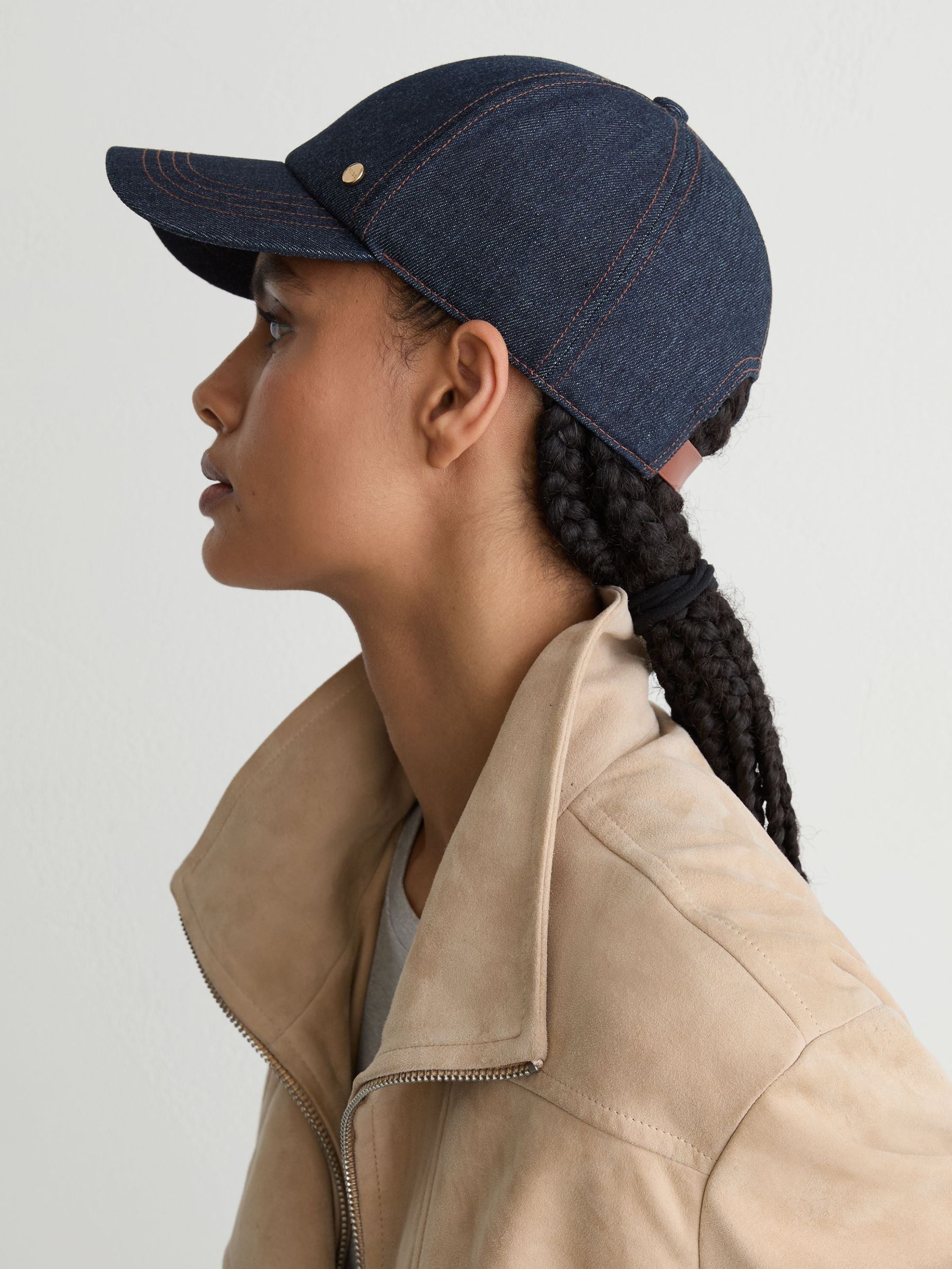 Denim Baseball Cap in Blue - Image 1 of 4