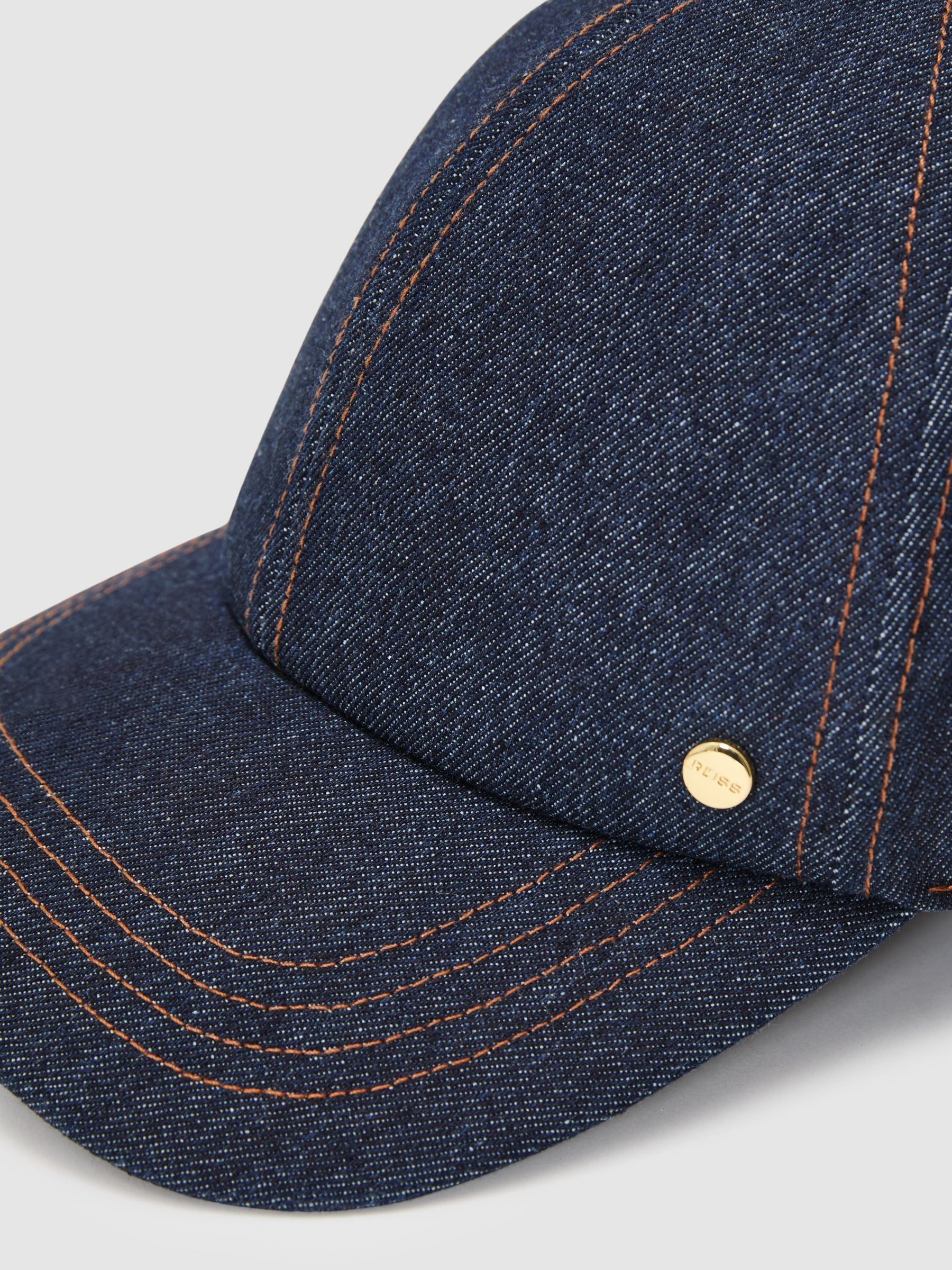 Denim Baseball Cap in Blue - Image 4 of 4