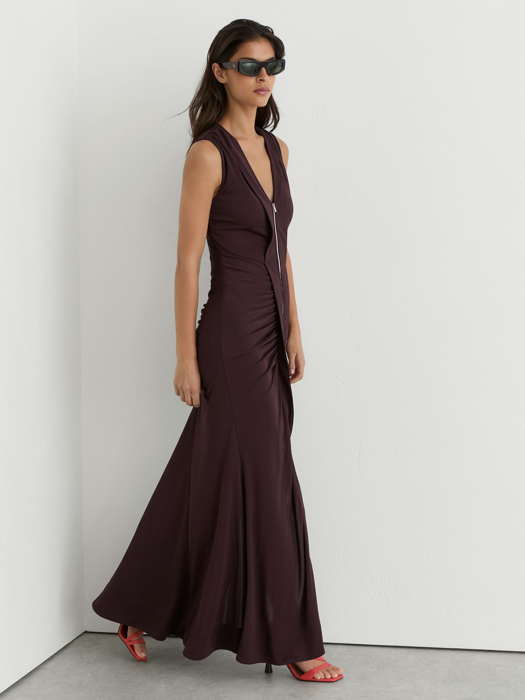 Dress in Grape Burgundy - Image 4 of 7