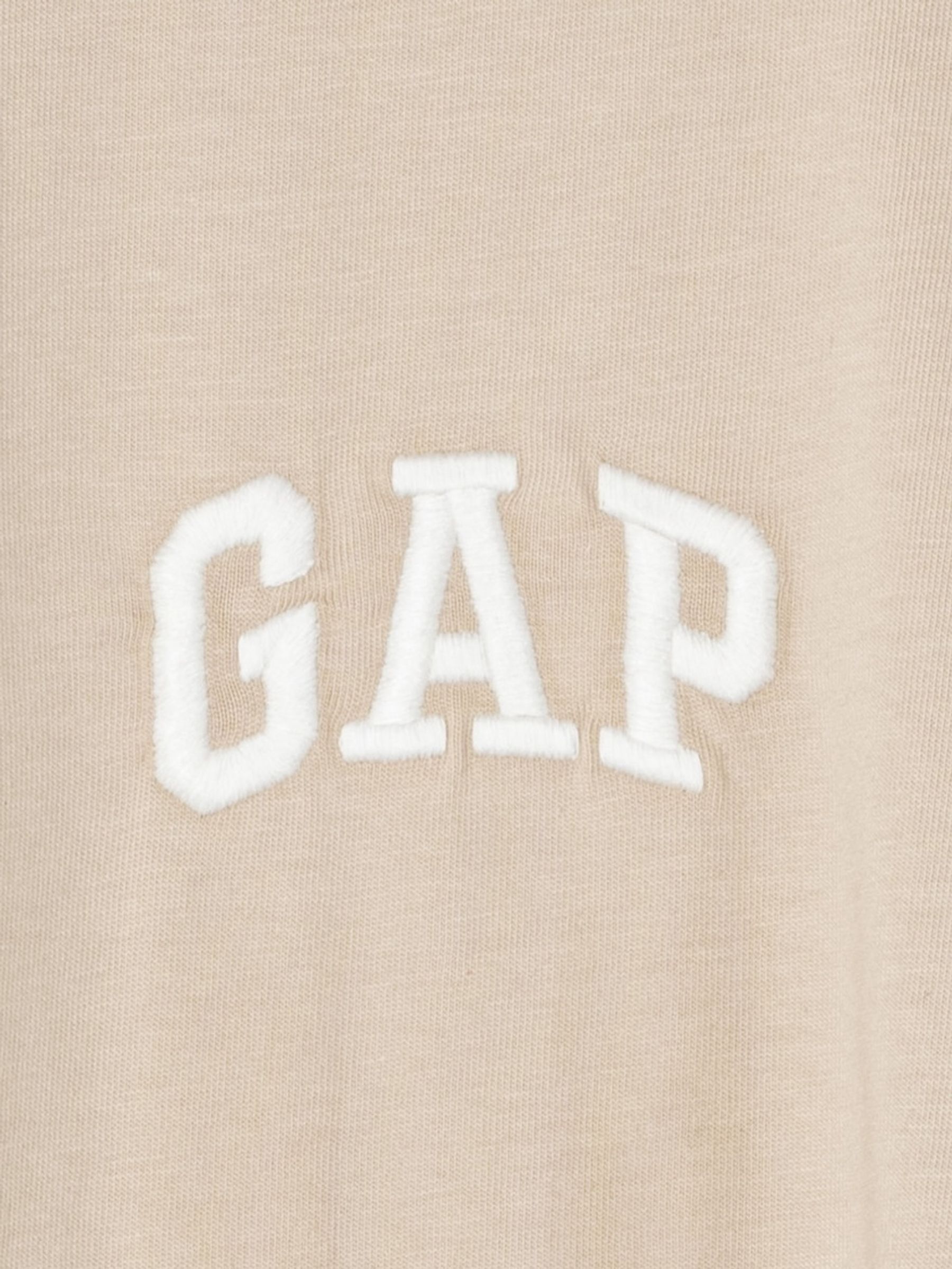 Beige Cotton Logo Short Sleeve Oversized T-Shirt - Image 4 of 4