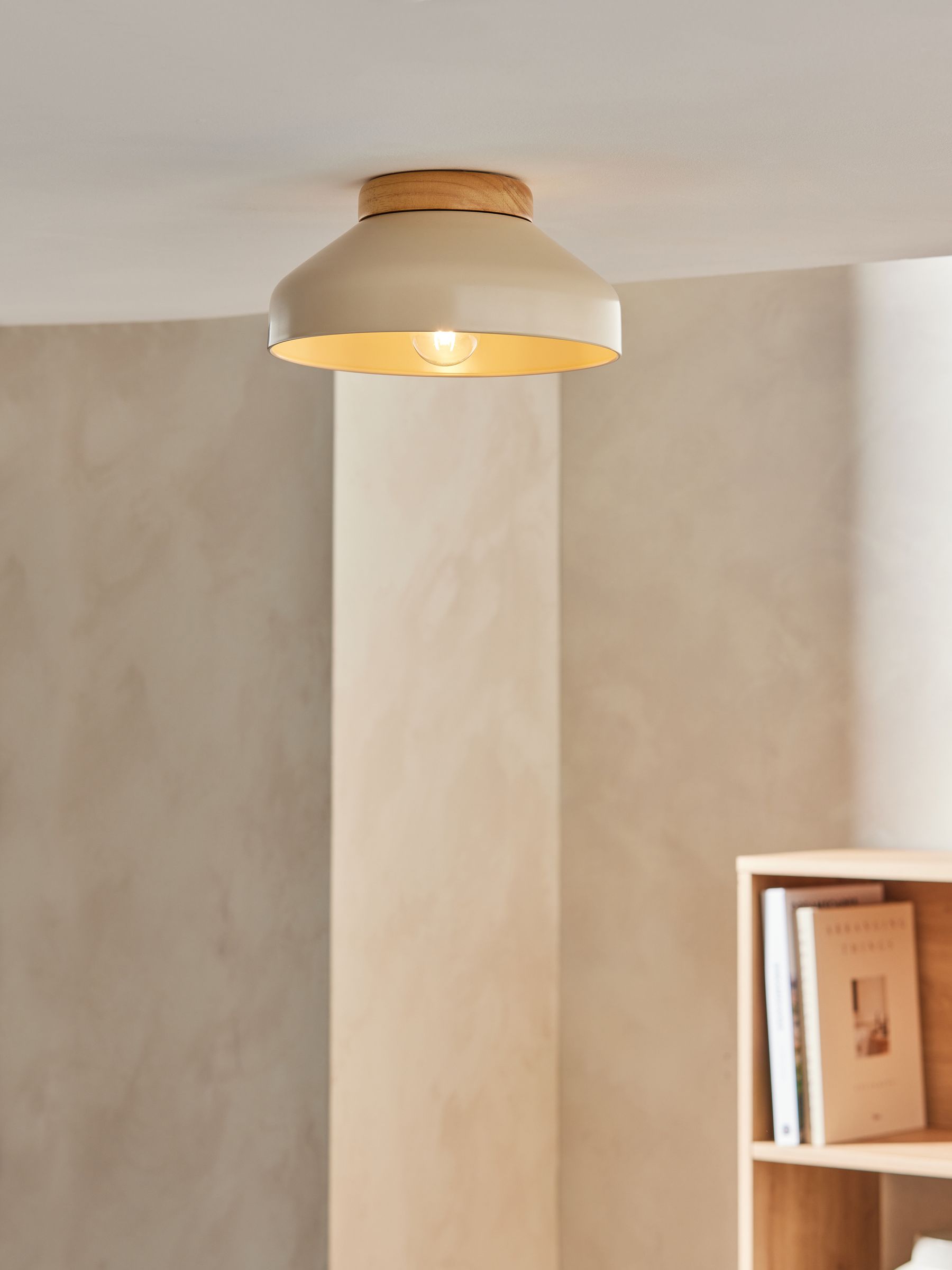 Albert Flush Fitting Ceiling Light in Cream - Image 1 of 3 Albert Flush Fitting Ceiling Light in Cream - Image 1 of 3