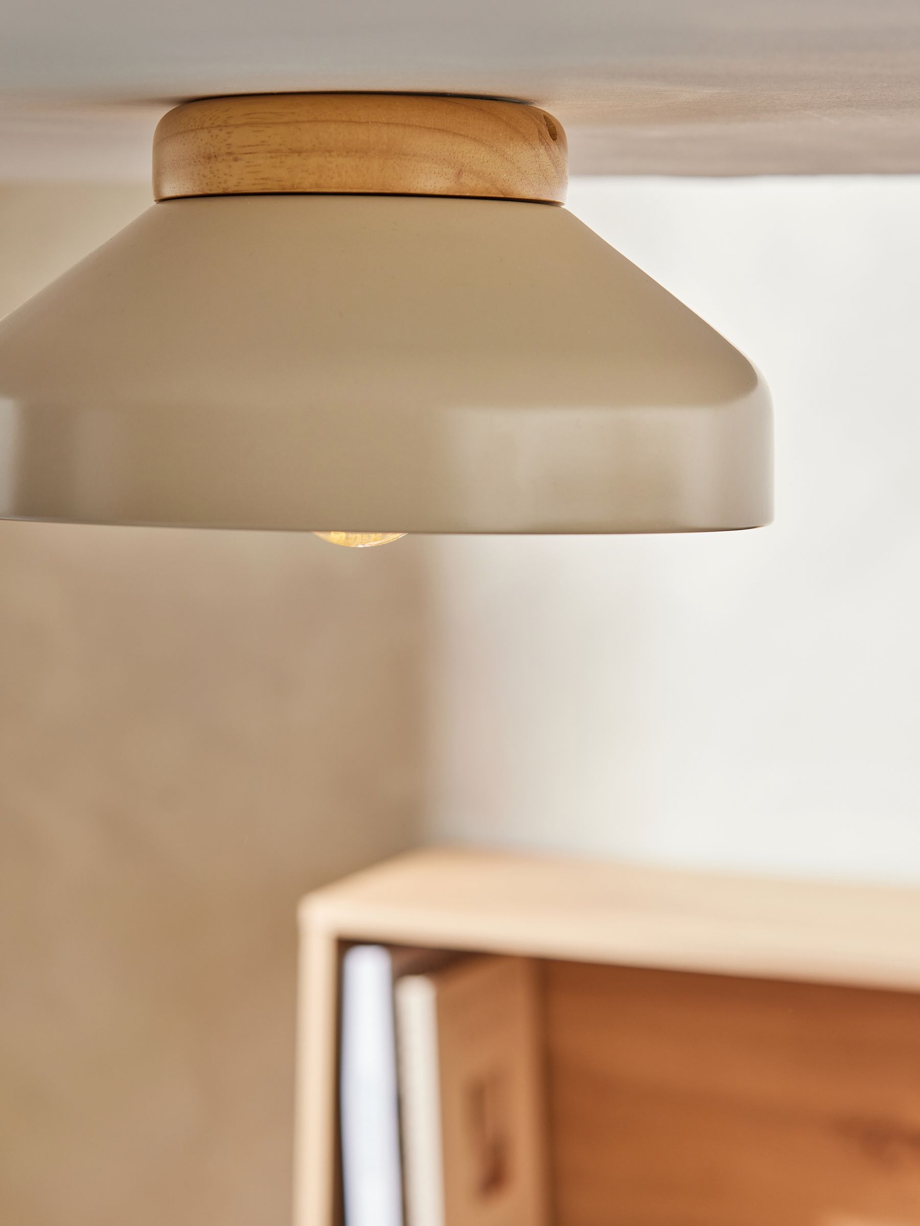 Albert Flush Fitting Ceiling Light in Cream - Image 2 of 3 Albert Flush Fitting Ceiling Light in Cream - Image 2 of 3