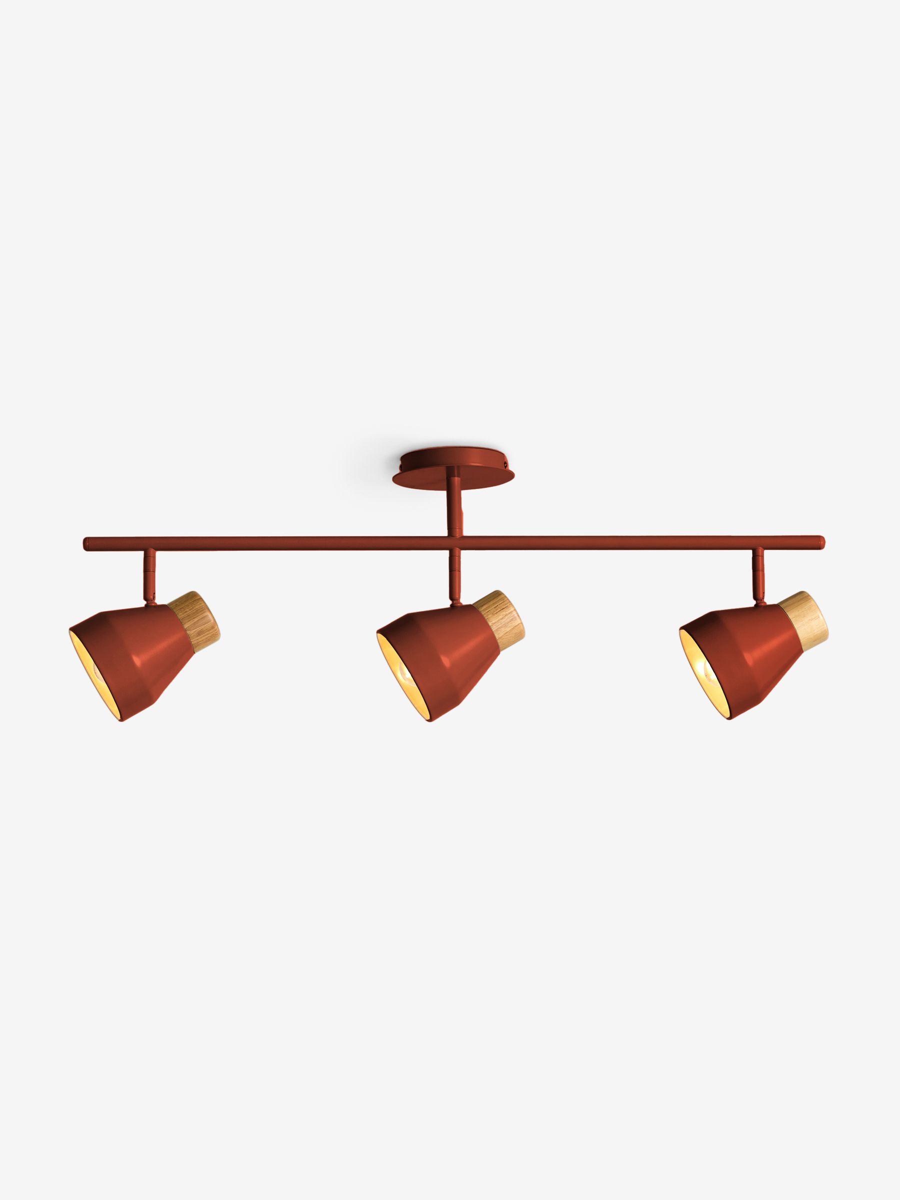 Albert 3 Light Linear Pendant Bar Ceiling Light in Terracotta Red - Image 3 of 3 Albert 3 Light Linear Pendant Bar Ceiling Light in Terracotta Red - Image 3 of 3