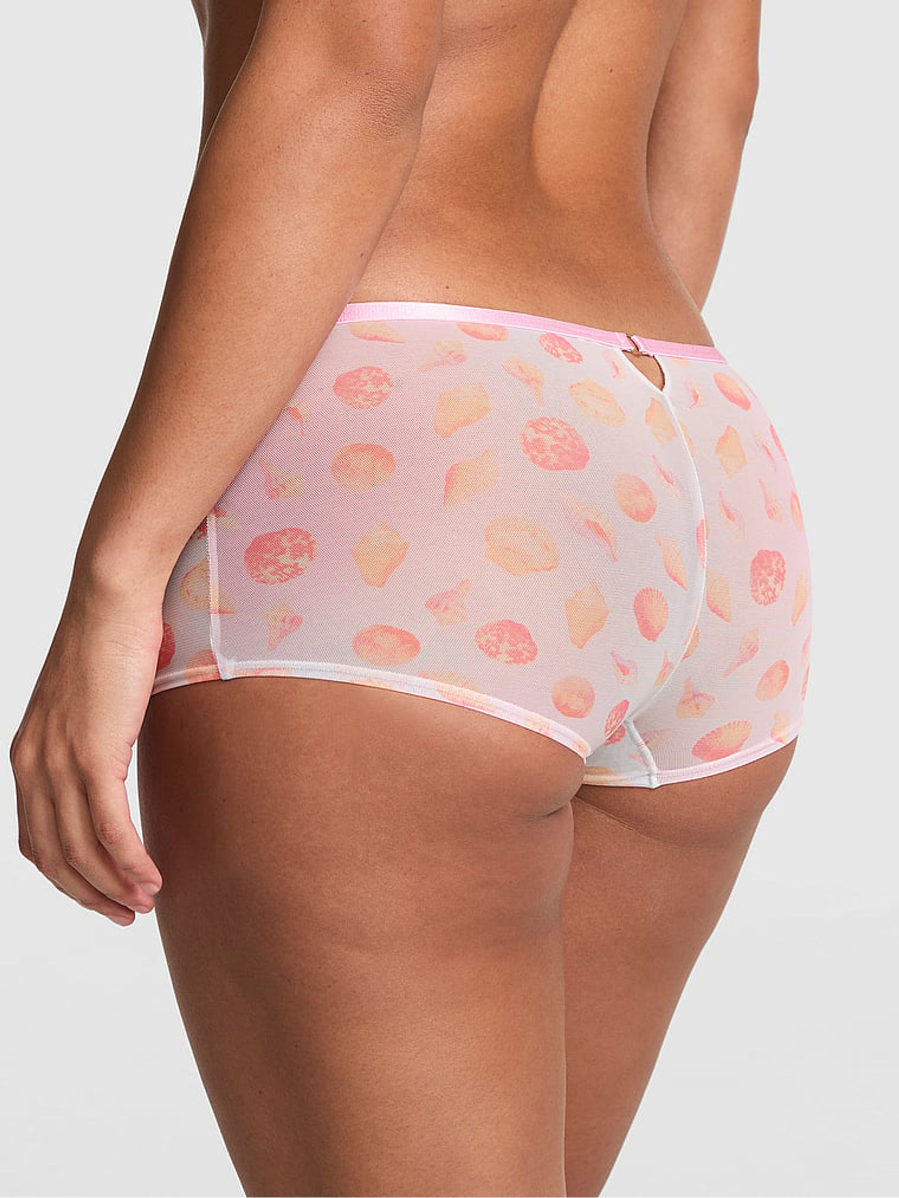 Pink Seashell Print Short Logo Mesh Knickers - Image 2 of 2