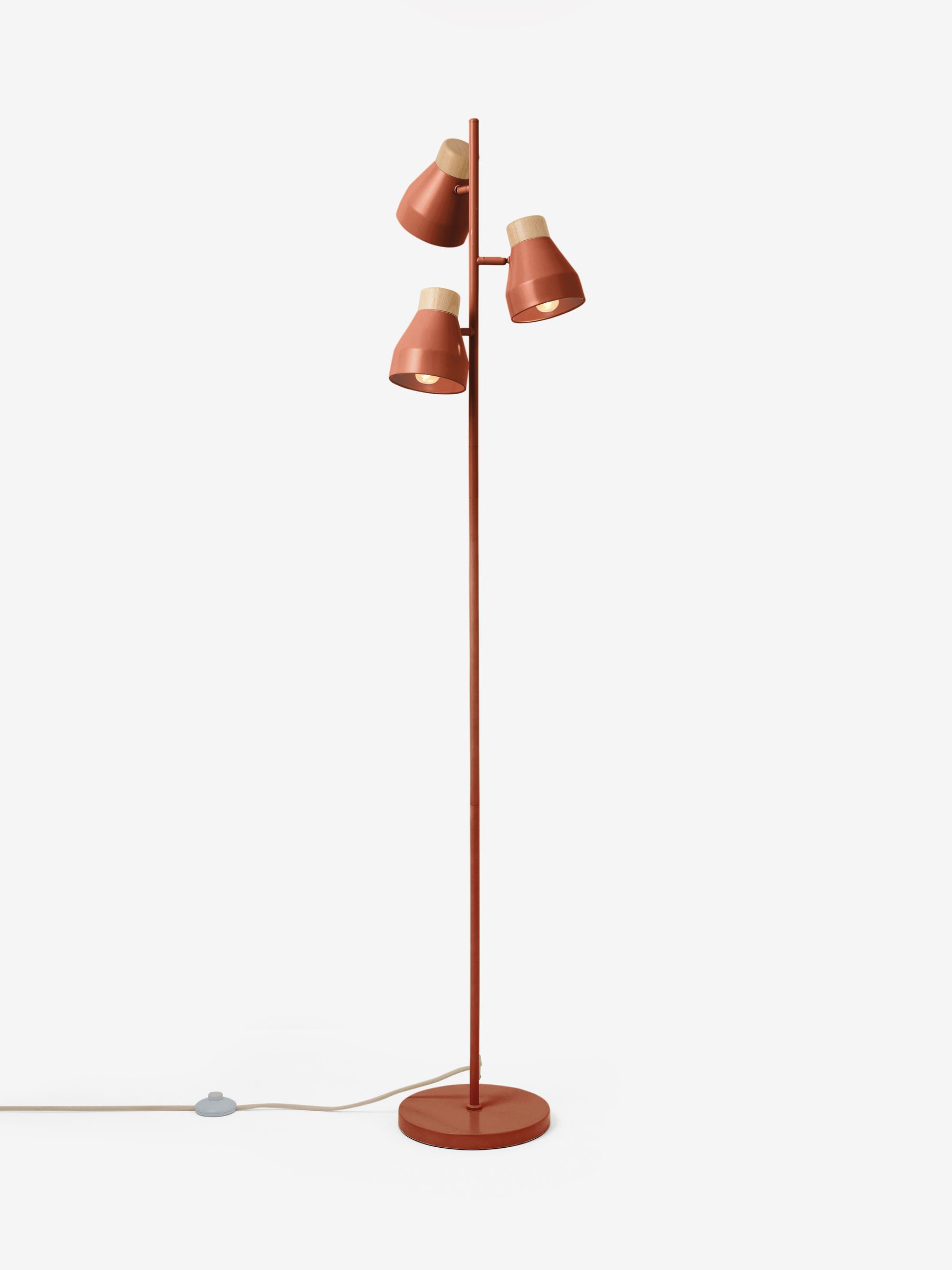 Albert 3 Light Floor Lamp in Terracotta Red - Image 1 of 1