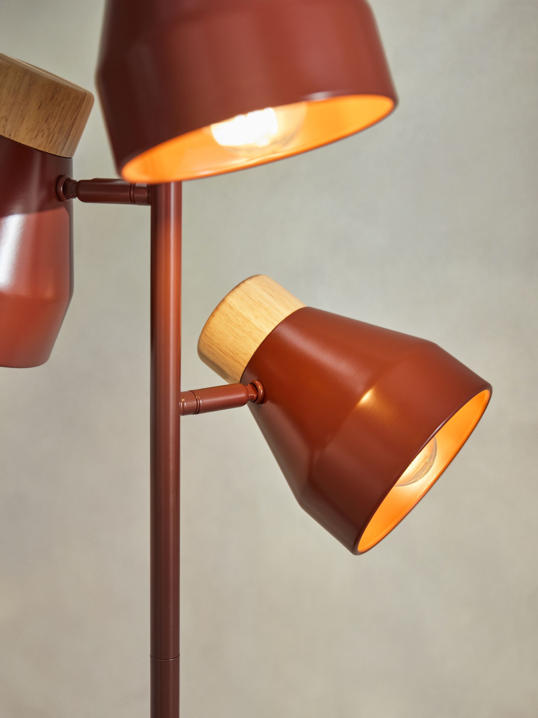 Albert 3 Light Floor Lamp in Terracotta Red - Image 2 of 3