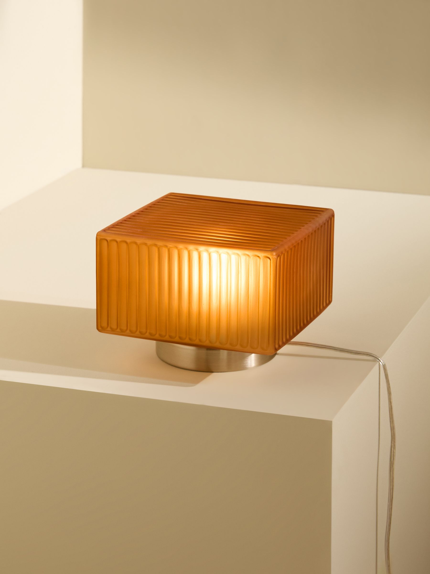 Alma Table Lamp in Brown/ Chrome - Image 2 of 5