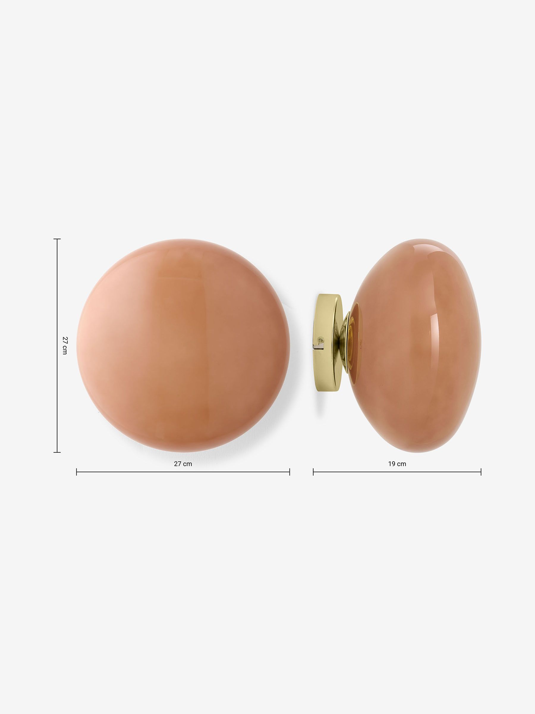 Adrianne Wall Light in Pink/ Brass - Image 2 of 3 Adrianne Wall Light in Pink/ Brass - Image 2 of 3