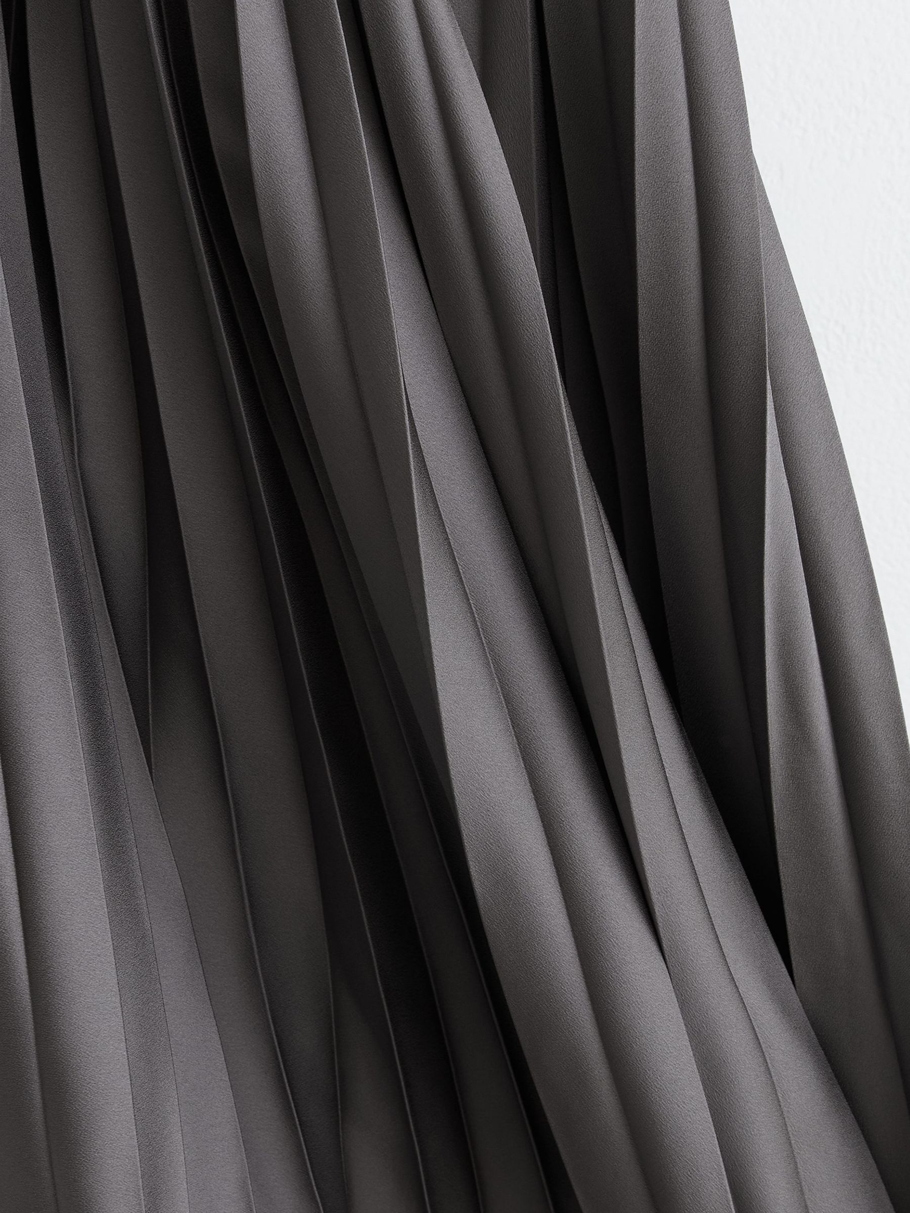 Pleated Midi Skirt in Grey - Image 5 of 7