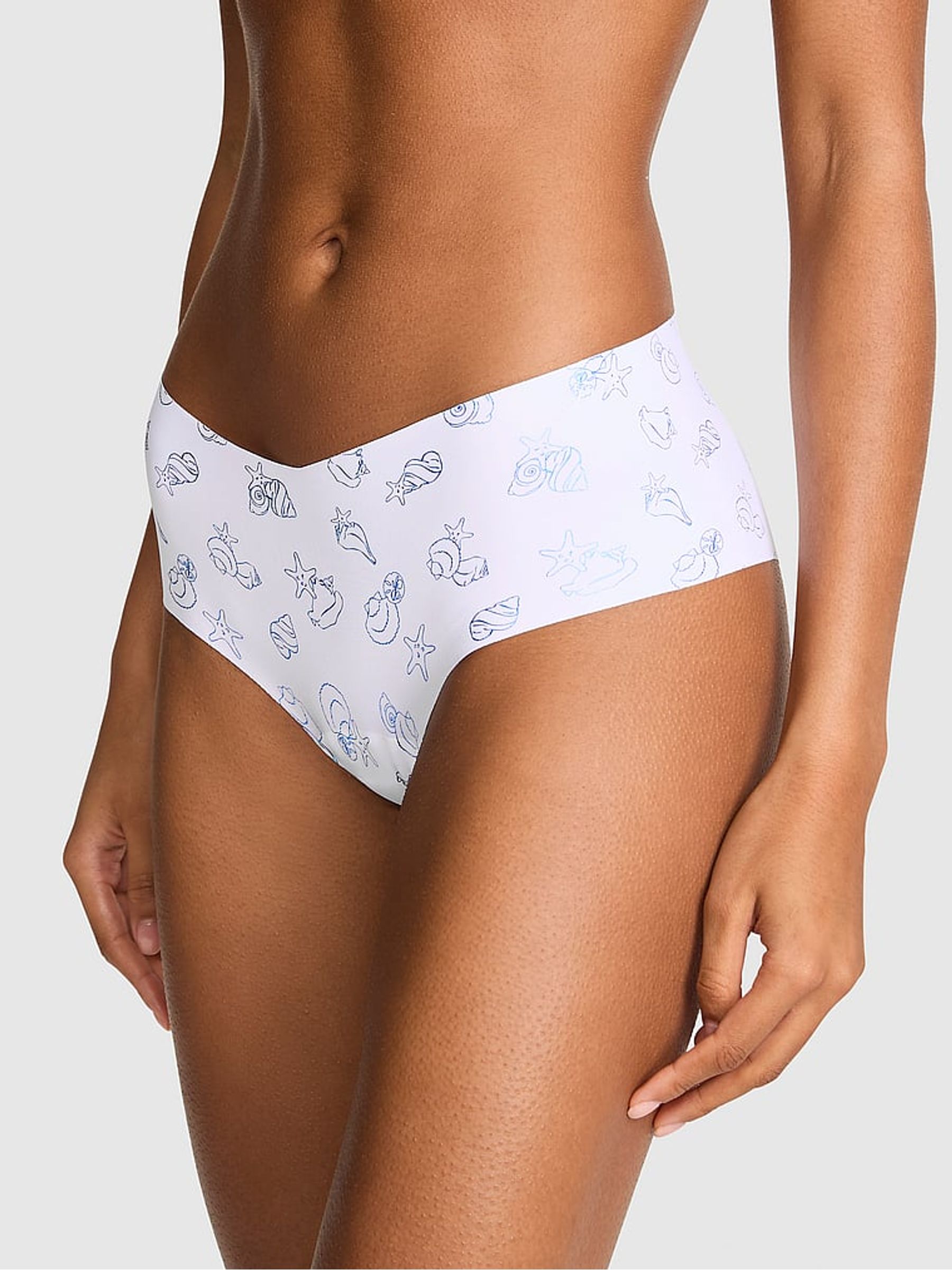 White Seashell Print Cheeky No Show Knickers - Image 1 of 2