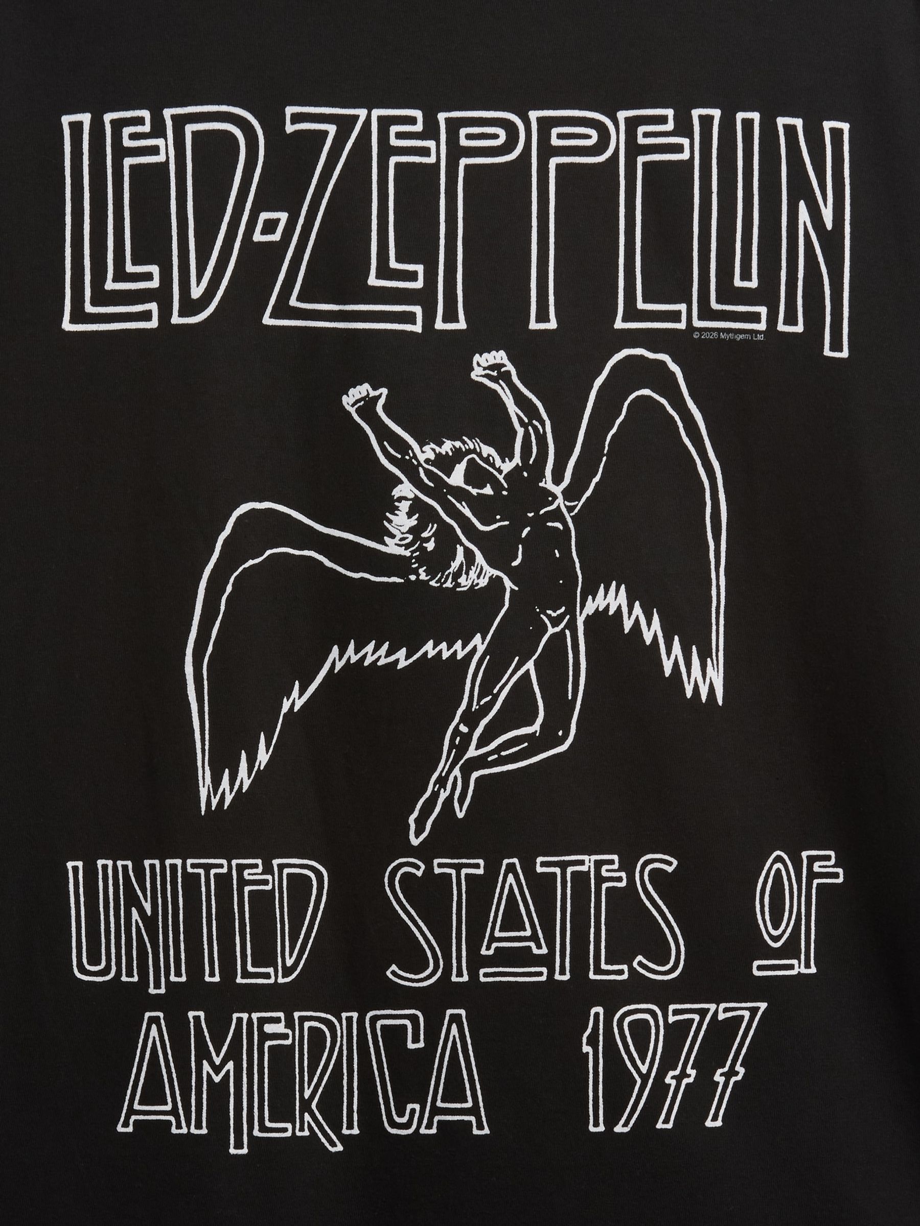 Black Led Zepplin Relaxed Graphic Short Sleeve T-Shirt - Image 4 of 4 Black Led Zepplin Relaxed Graphic Short Sleeve T-Shirt - Image 4 of 4
