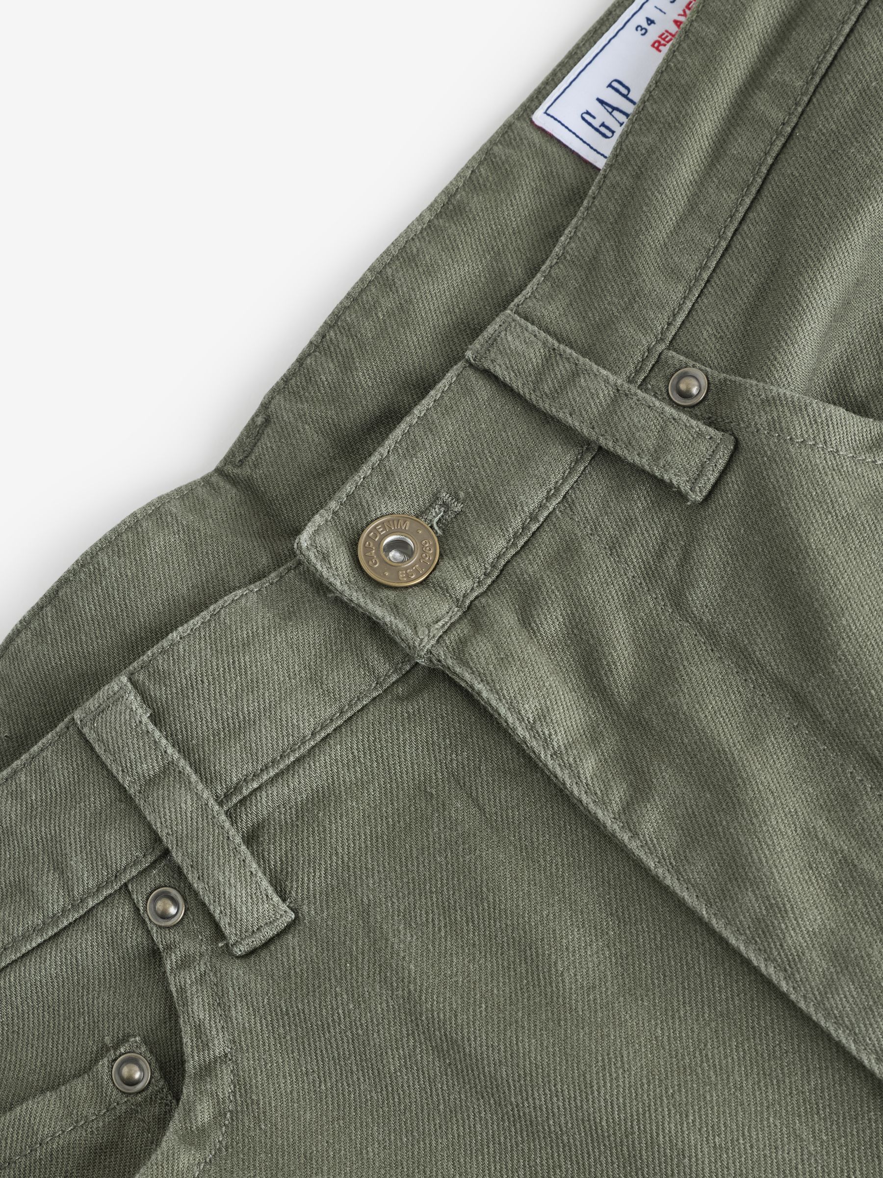 Green Linen-Cotton Relaxed Straight Trousers - Image 4 of 6