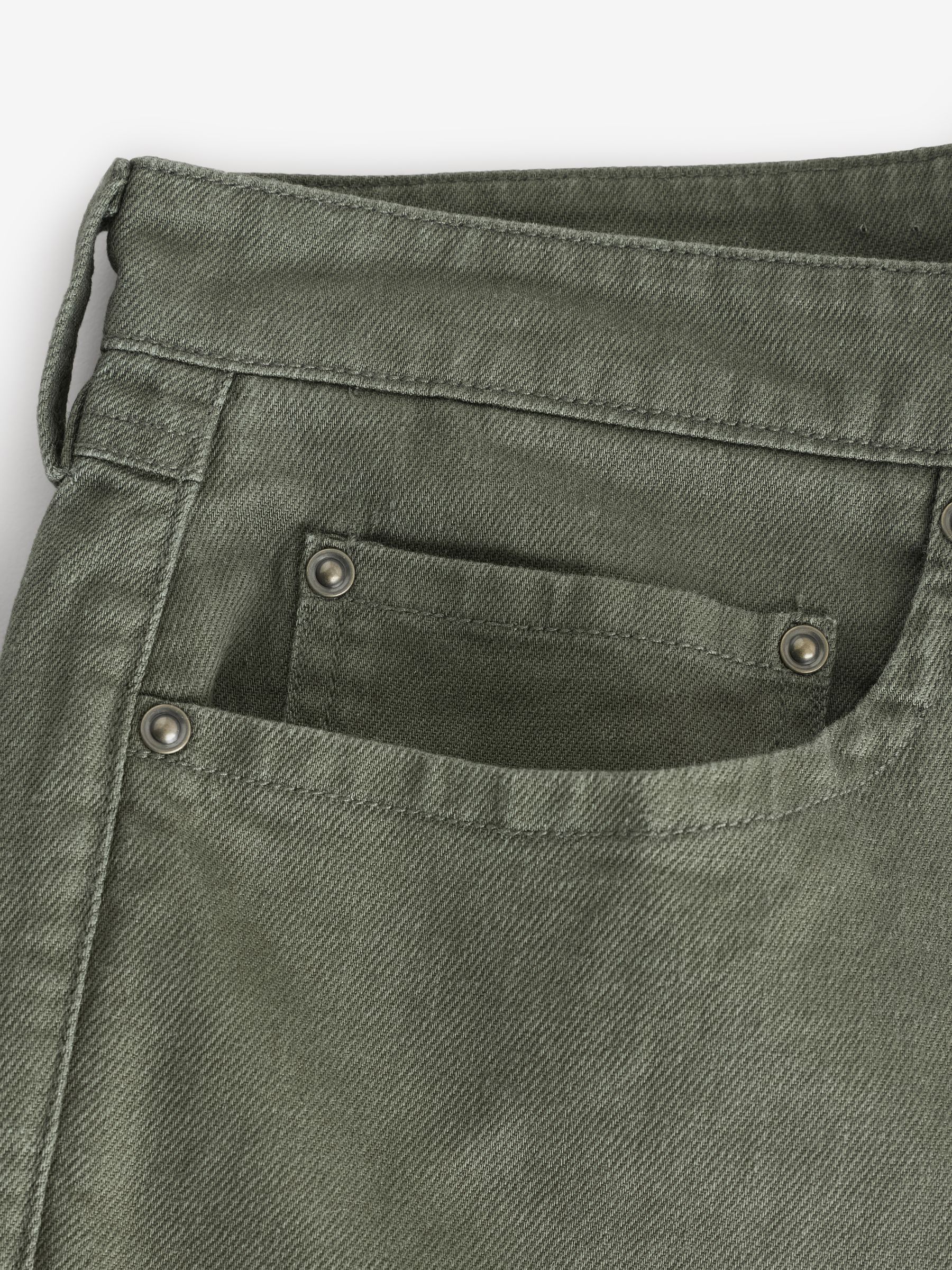 Green Linen-Cotton Relaxed Straight Trousers - Image 5 of 6