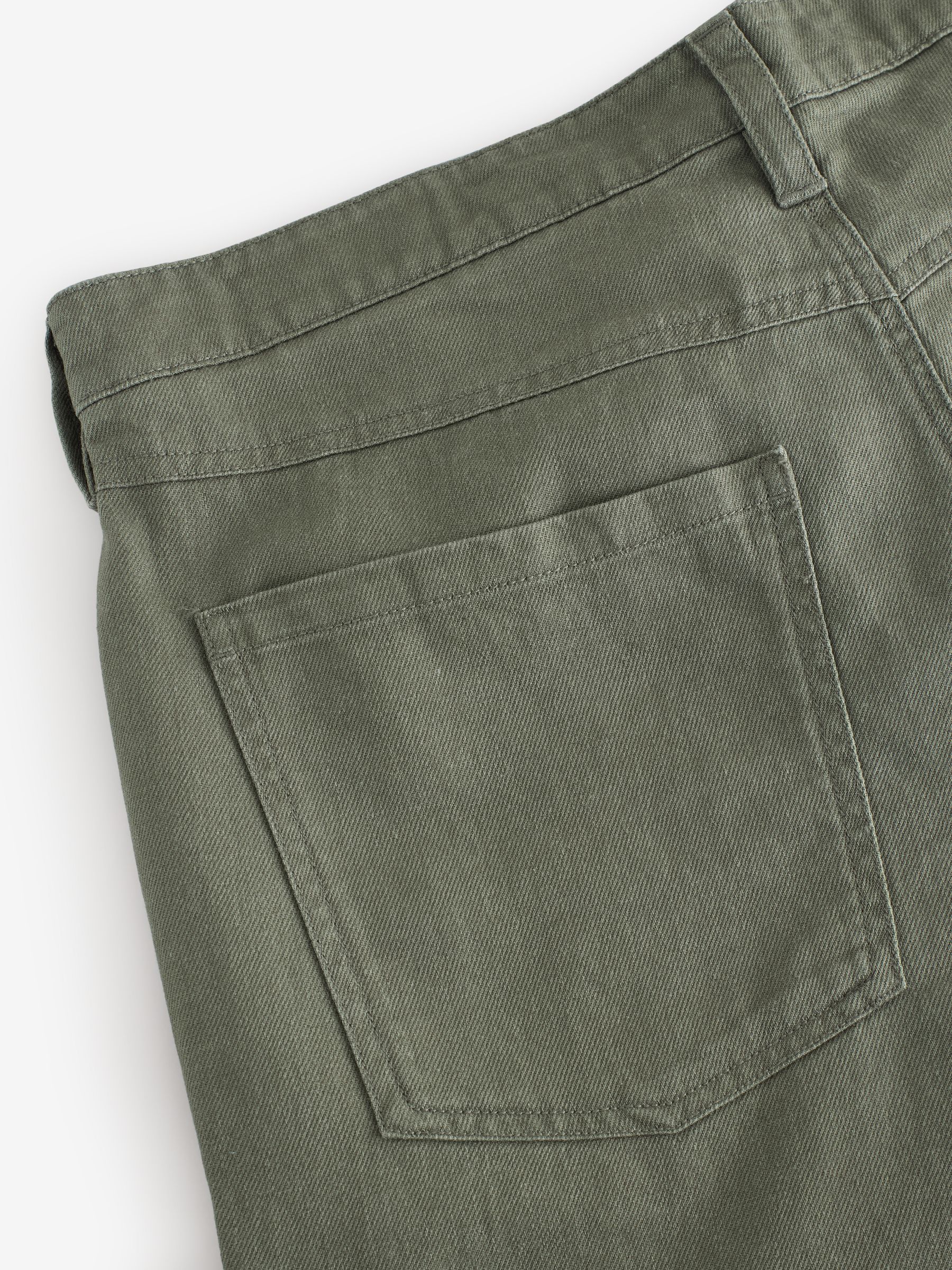 Green Linen-Cotton Relaxed Straight Trousers - Image 6 of 6