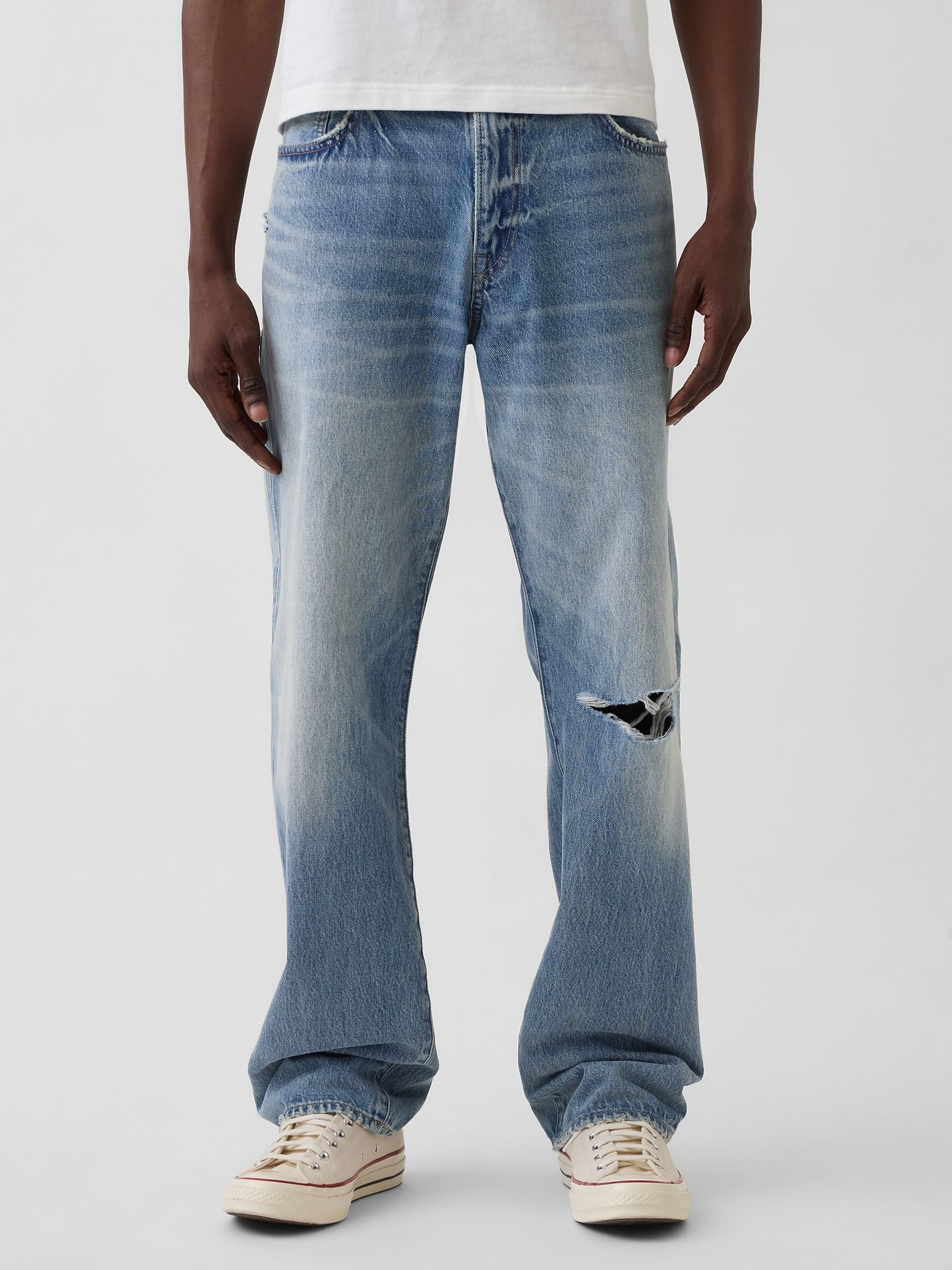 Medium Wash Relaxed Straight Jeans - Image 1 of 5