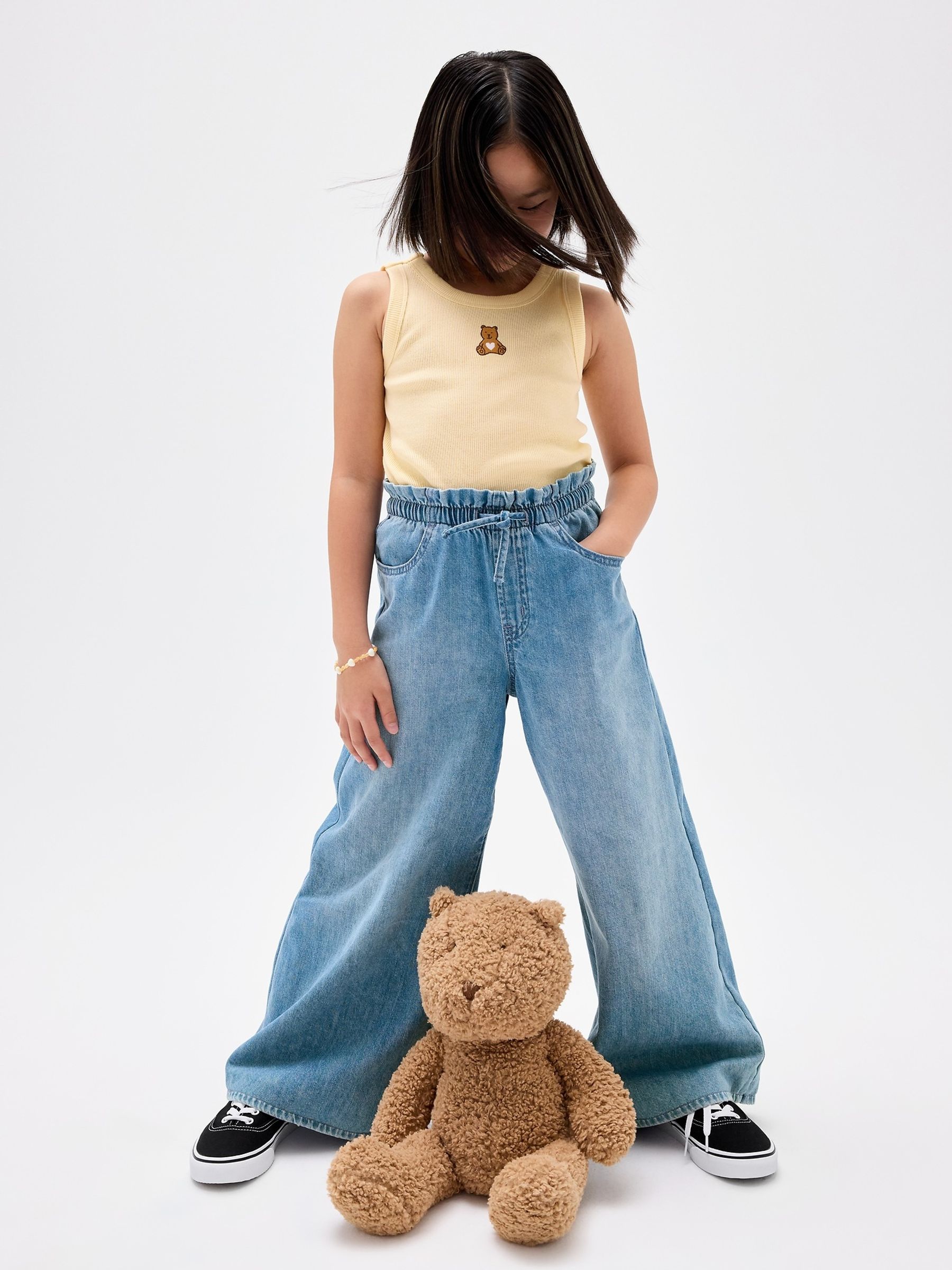 Blue Mid Rise SuperLight Pull On Baggy Jeans - Image 1 of 4 Blue Mid Rise SuperLight Pull On Baggy Jeans - Image 1 of 4