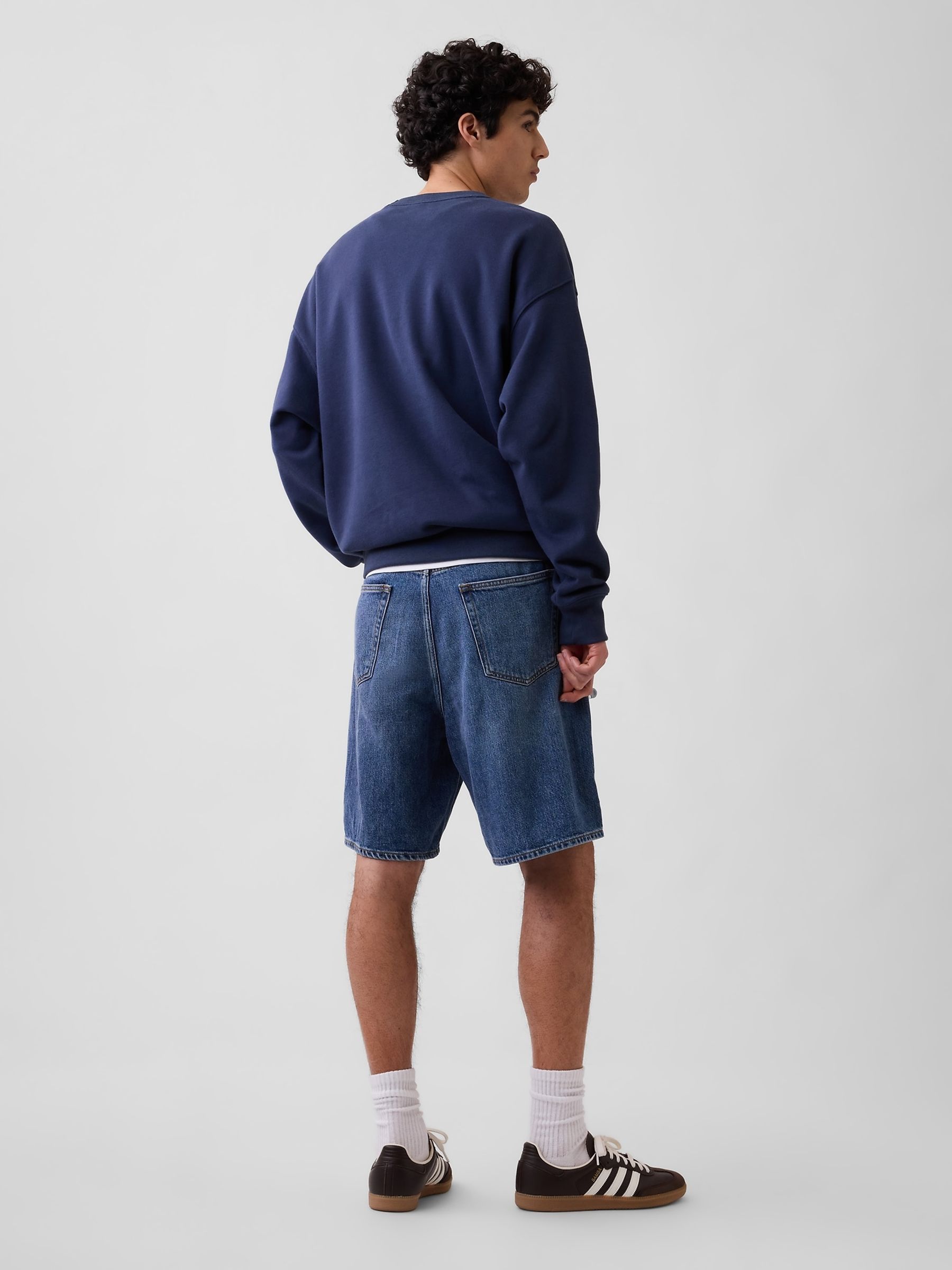 Blue 9" SuperSoft Loose Denim Shorts - Image 2 of 6
