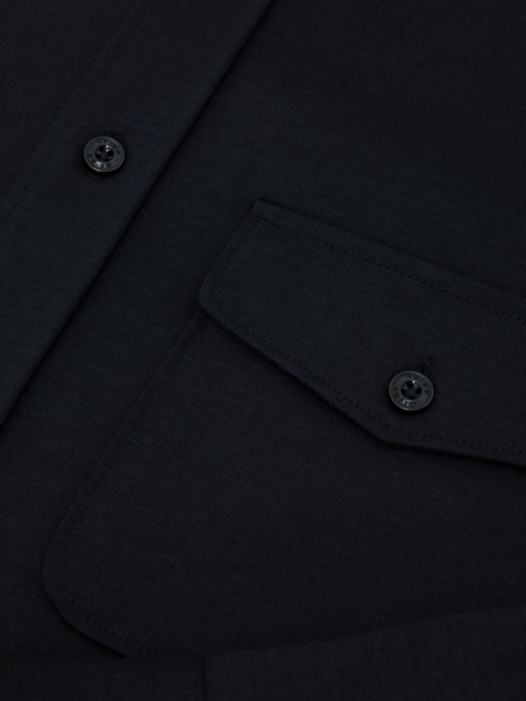 Twin-Pocket Button-Through Overshirt in Navy - Image 7 of 7