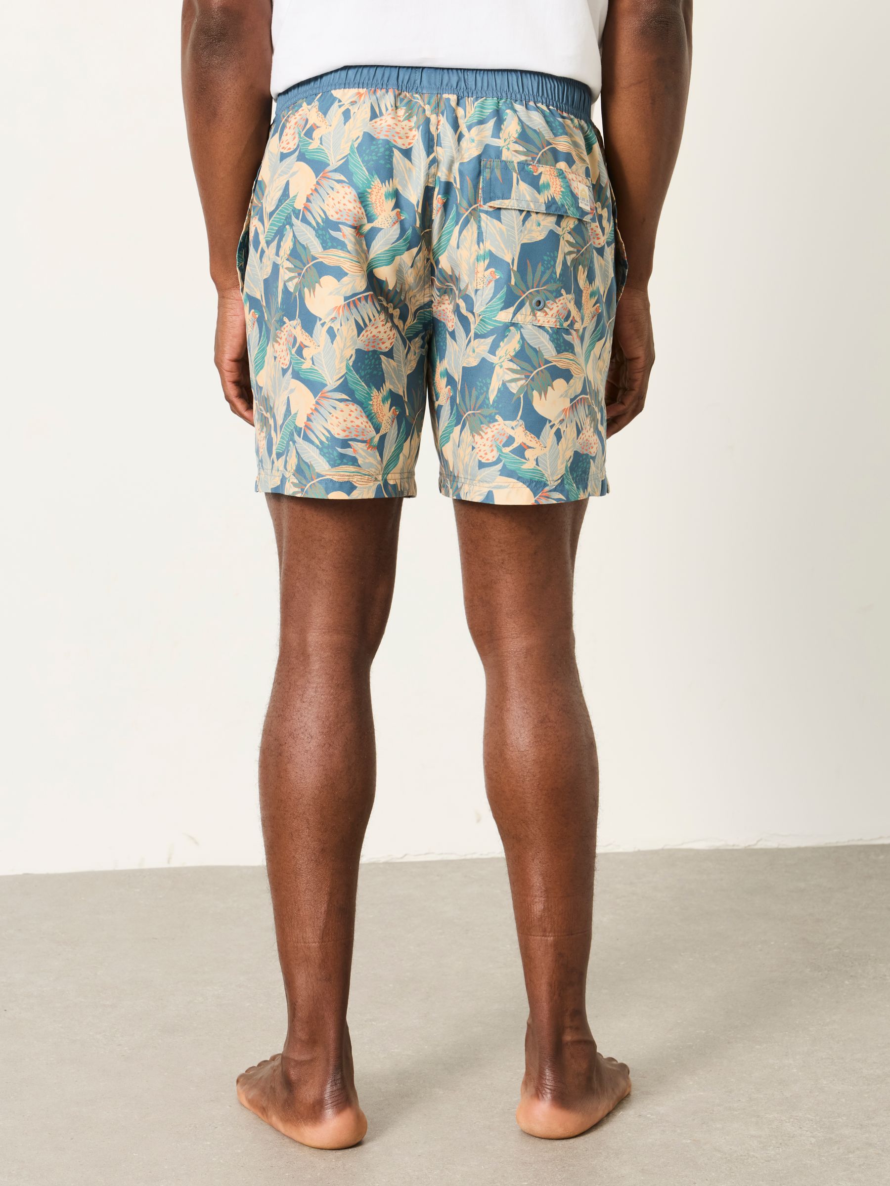 Blue Floral Printed Swim Shorts - Image 2 of 5