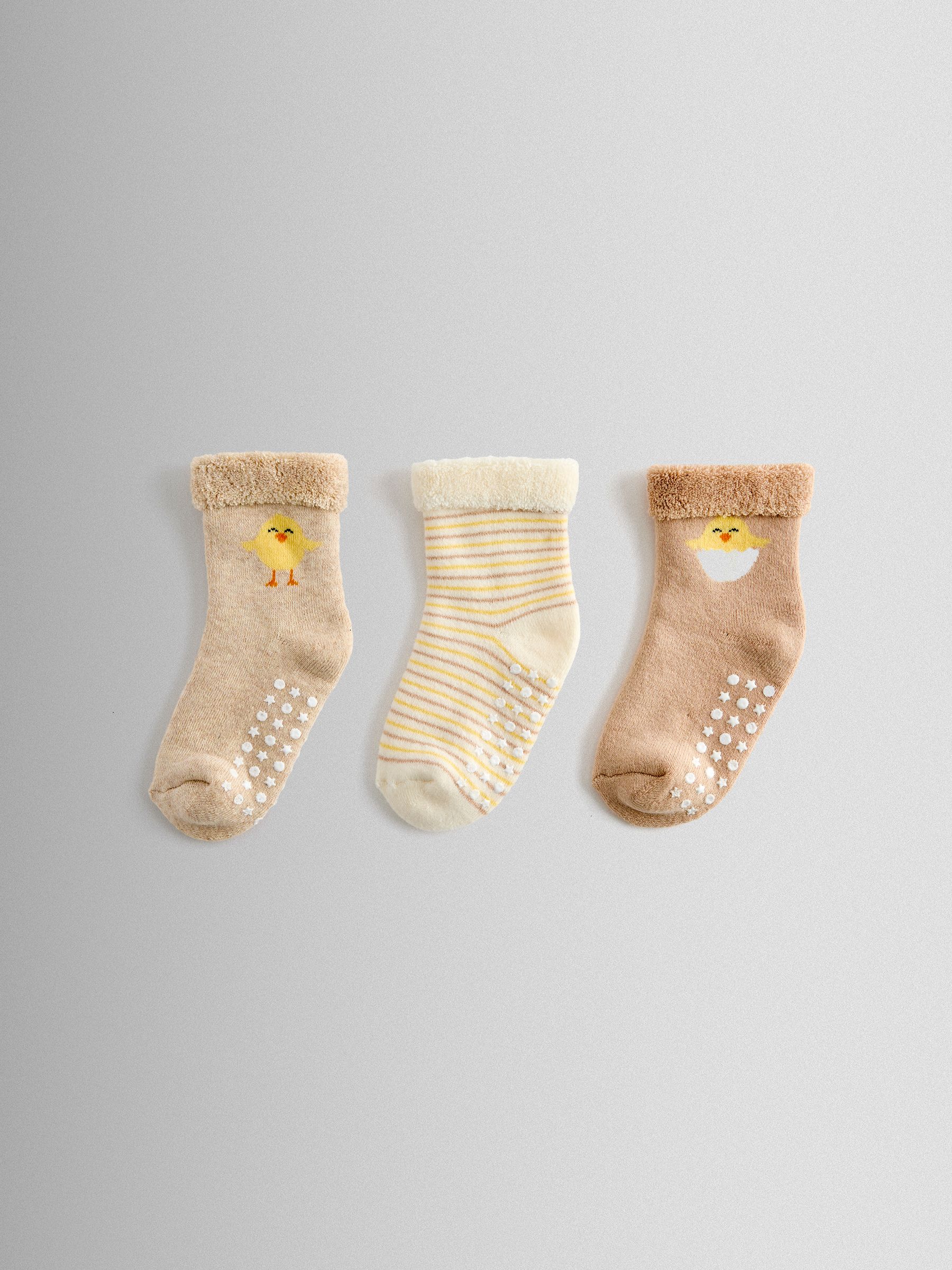 Light Brown 3-Pack Baby Chick Sock - Image 1 of 5