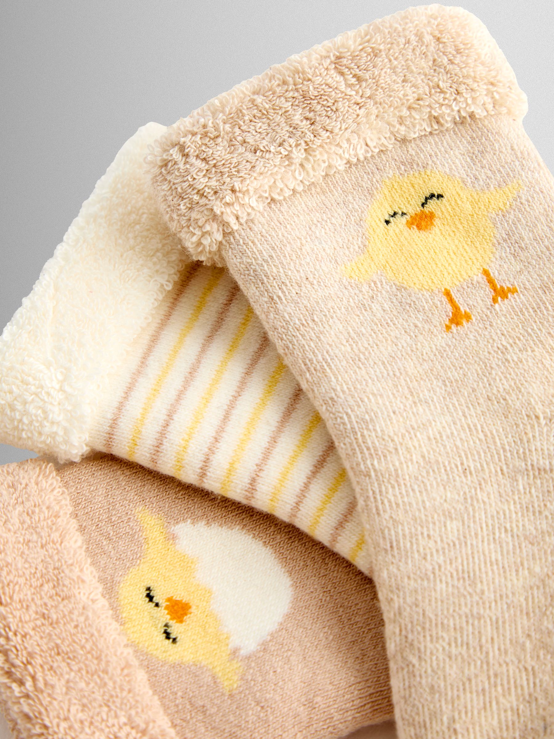 Light Brown 3-Pack Baby Chick Sock - Image 5 of 5