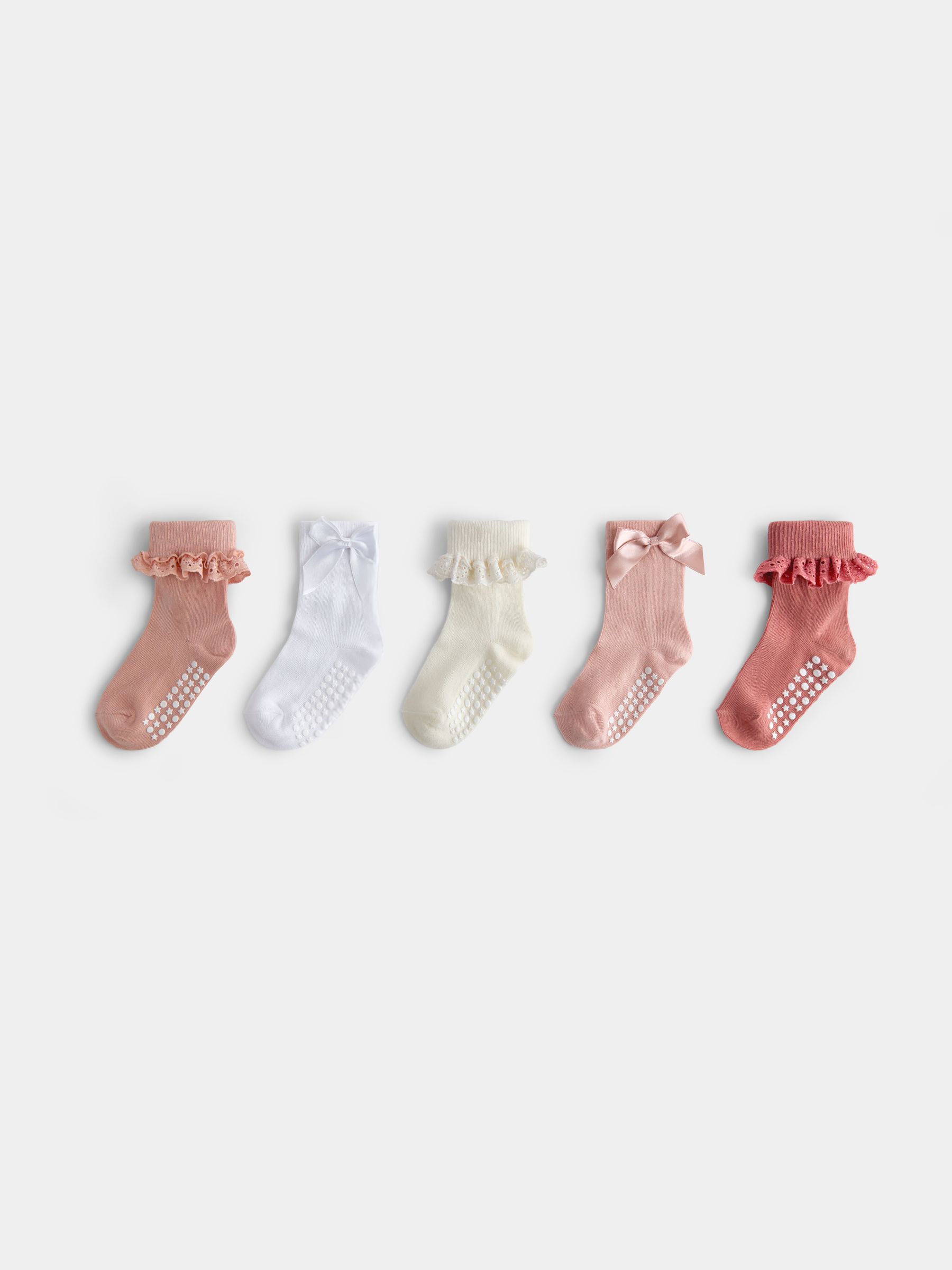 Pink 5-Pack Bow Socks - Image 1 of 7