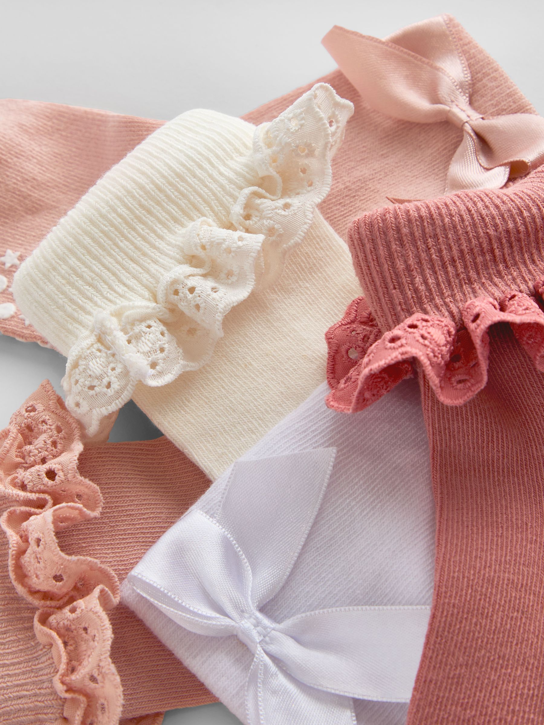 Pink 5-Pack Bow Socks - Image 7 of 7