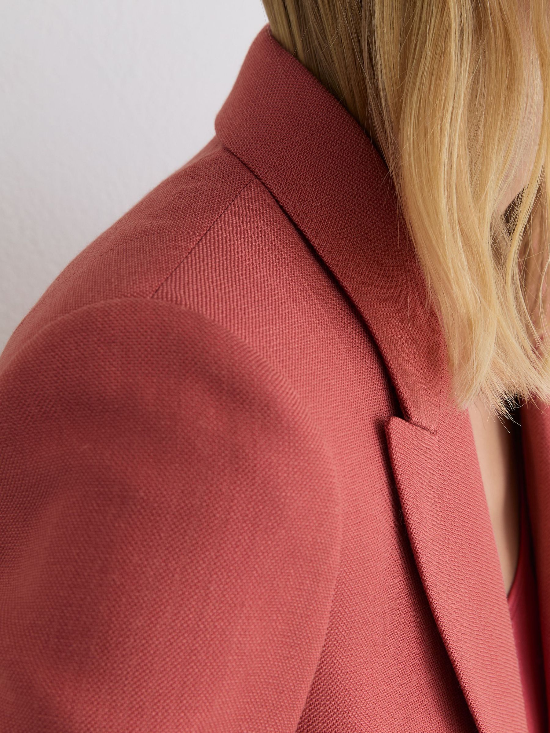 Petite Single-Breasted Peak-Lapel Suit Blazer in Burnt Red - Image 5 of 8
