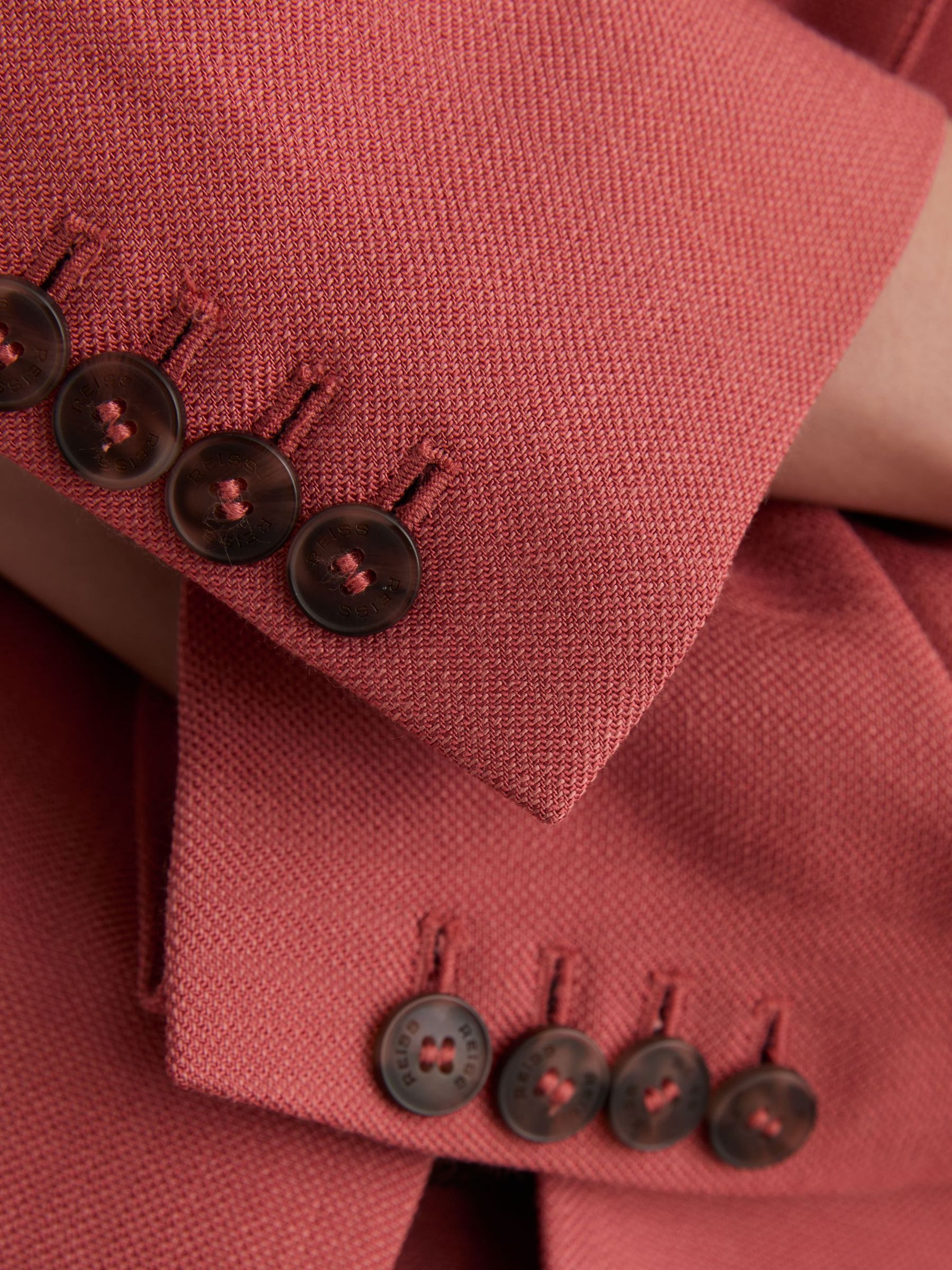 Petite Single-Breasted Peak-Lapel Suit Blazer in Burnt Red - Image 7 of 8