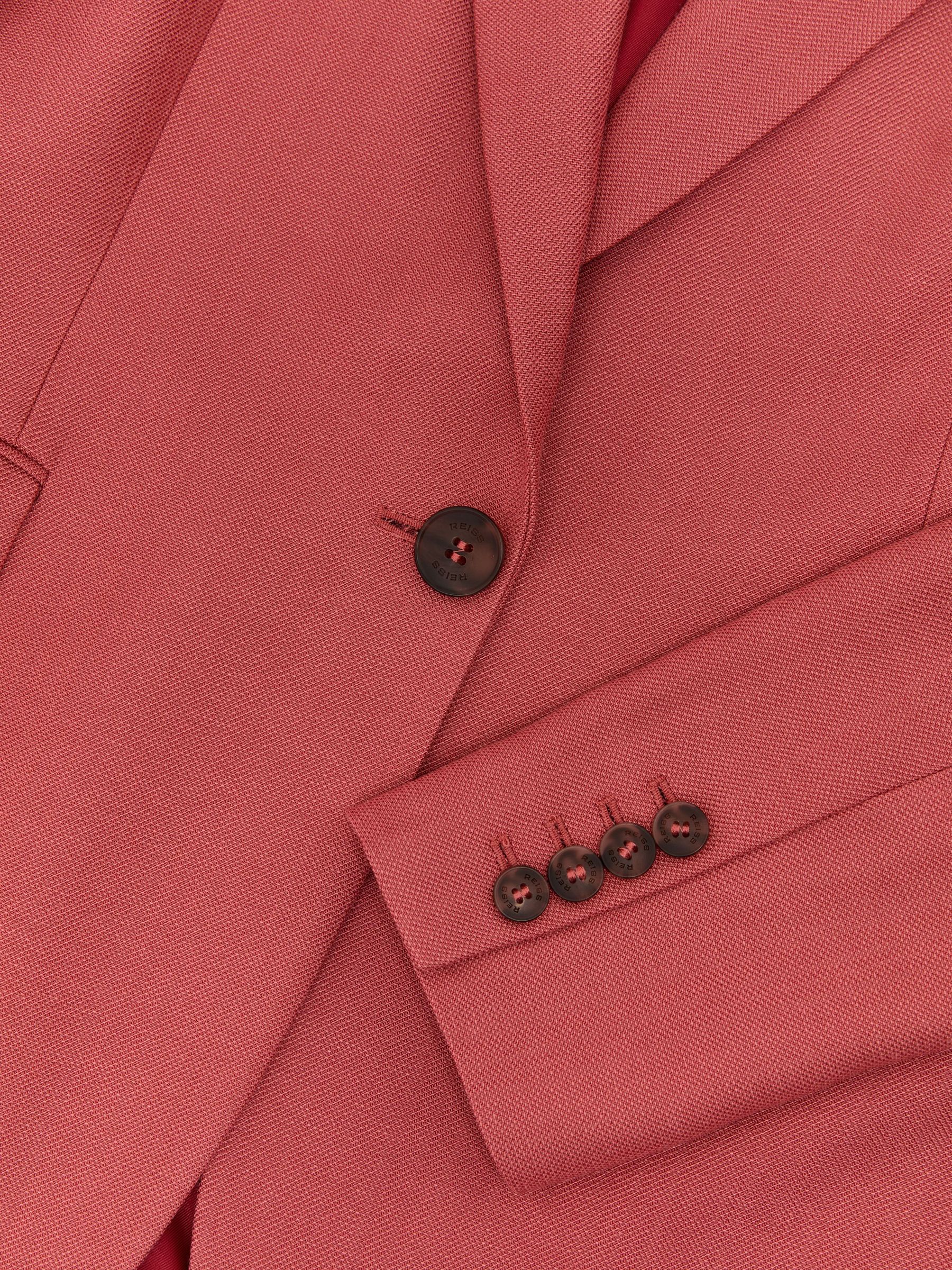 Petite Single-Breasted Peak-Lapel Suit Blazer in Burnt Red - Image 8 of 8