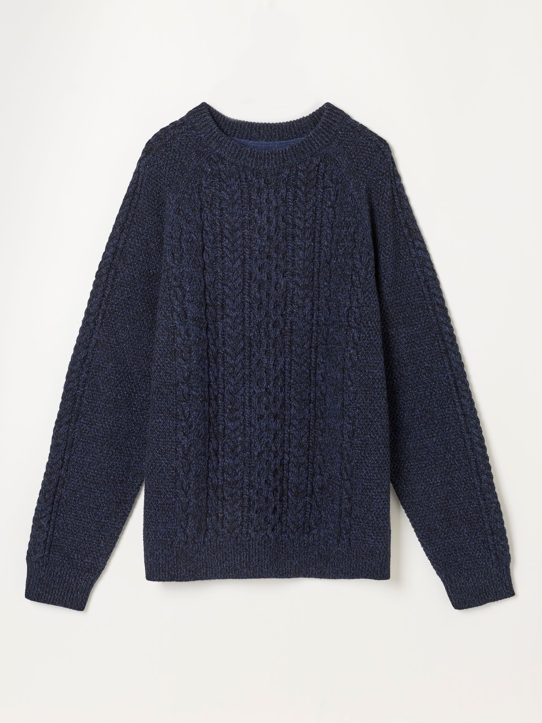 Navy Penton Knitted Cable Crew Jumper - Image 4 of 5