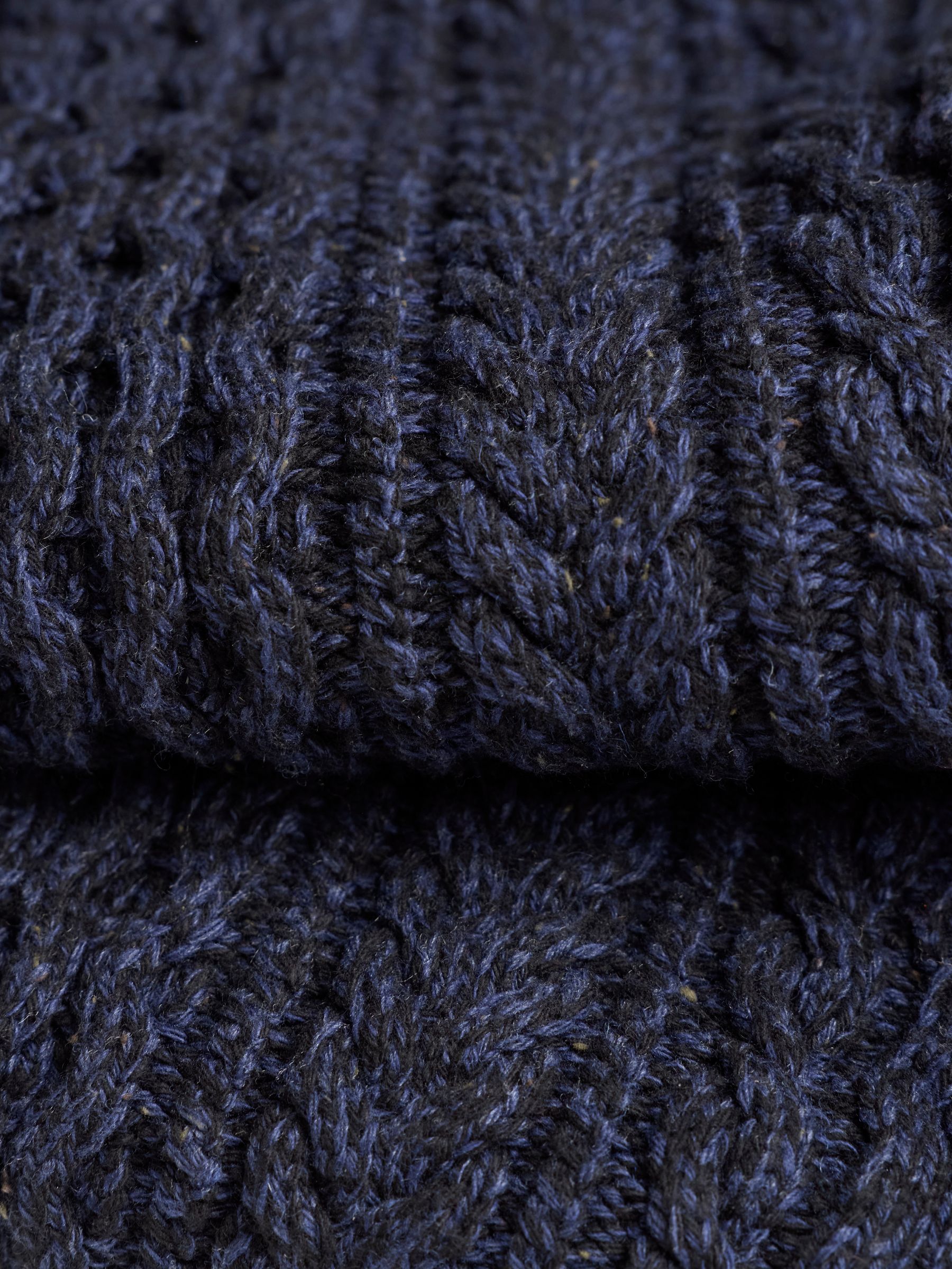 Navy Penton Knitted Cable Crew Jumper - Image 5 of 5