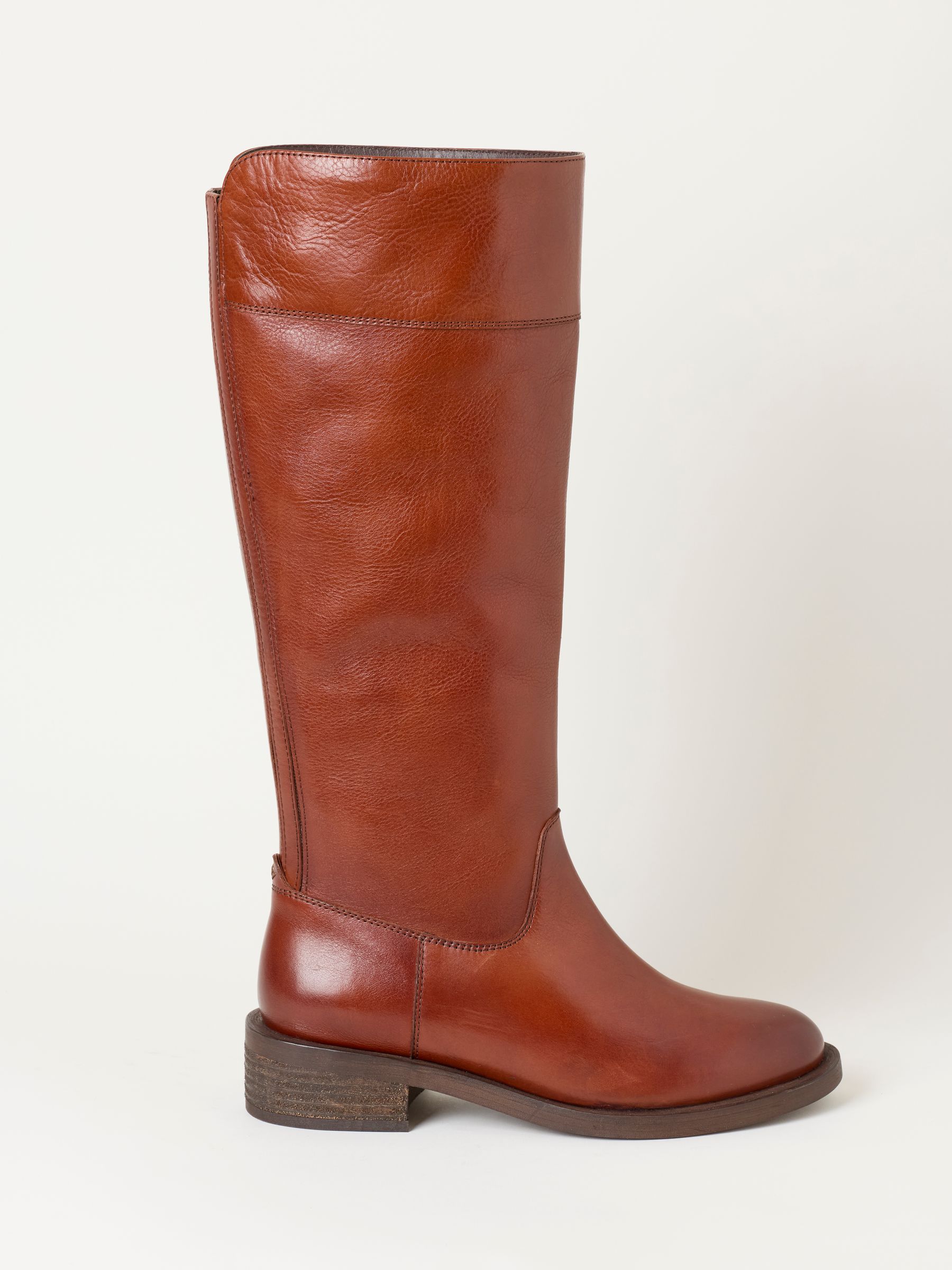 Tan Brown Leather Knee High Riding Boot - Image 3 of 5