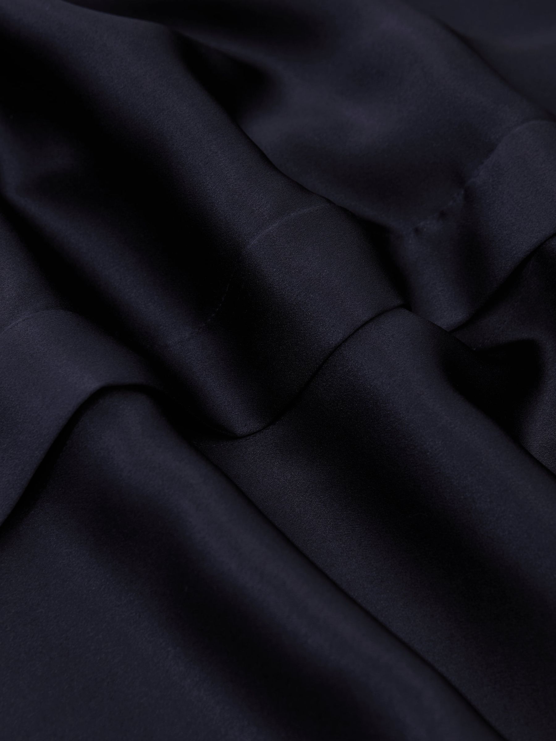 Silk-Satin Concealed-Placket Shirt in Navy - image 5
