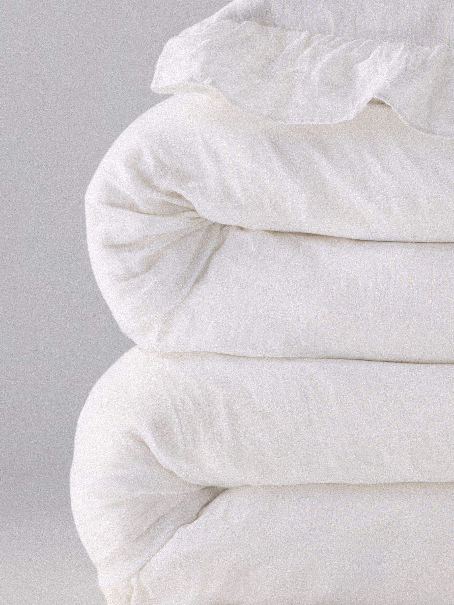 The Set 2 Pack White Muslin Frill 100% Cotton Duvet Cover and Pillowcase Set - Image 3 of 3 The Set 2 Pack White Muslin Frill 100% Cotton Duvet Cover and Pillowcase Set - Image 3 of 3