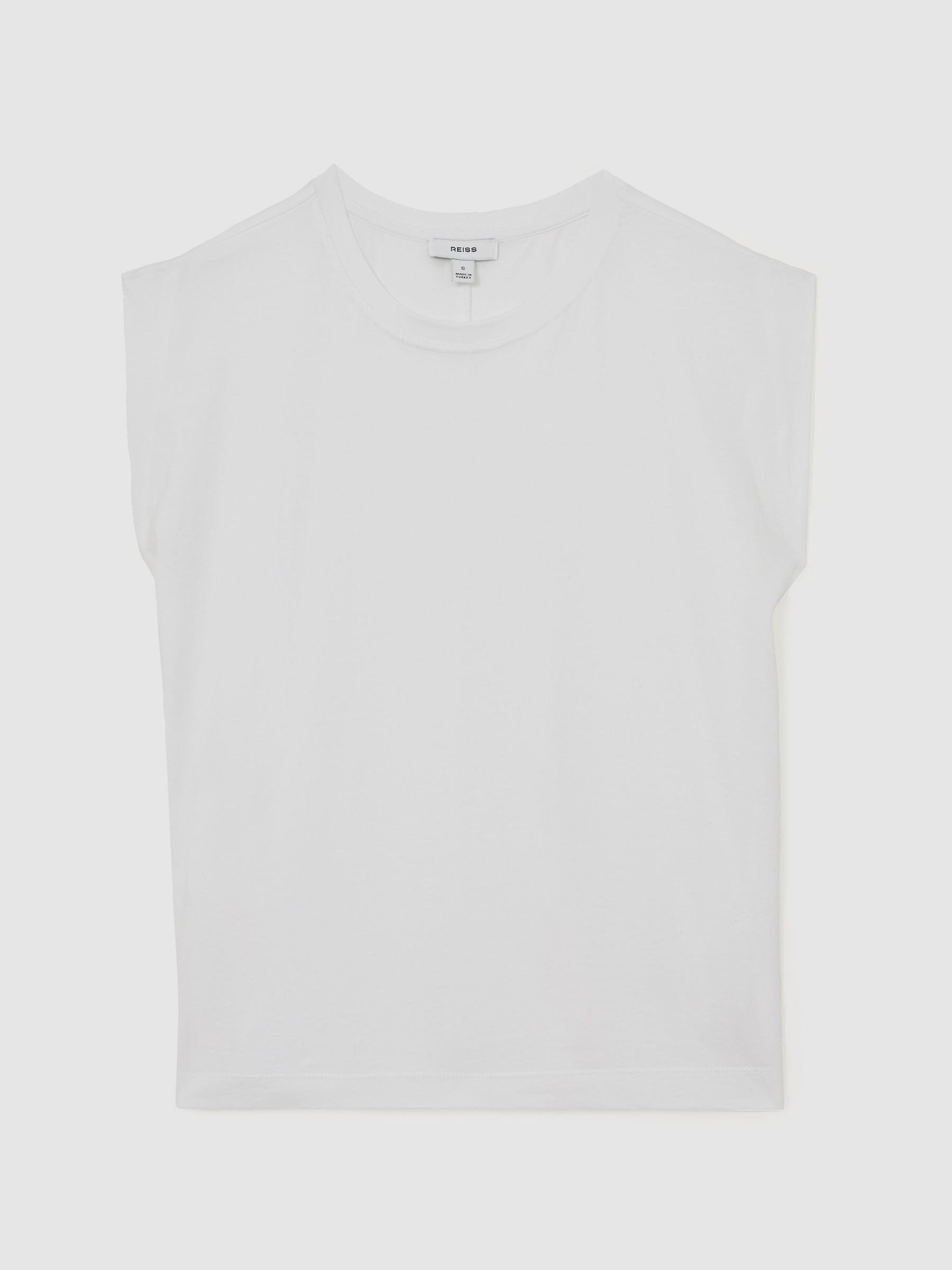 Cotton Cap-Sleeve T-Shirt in White - image 1