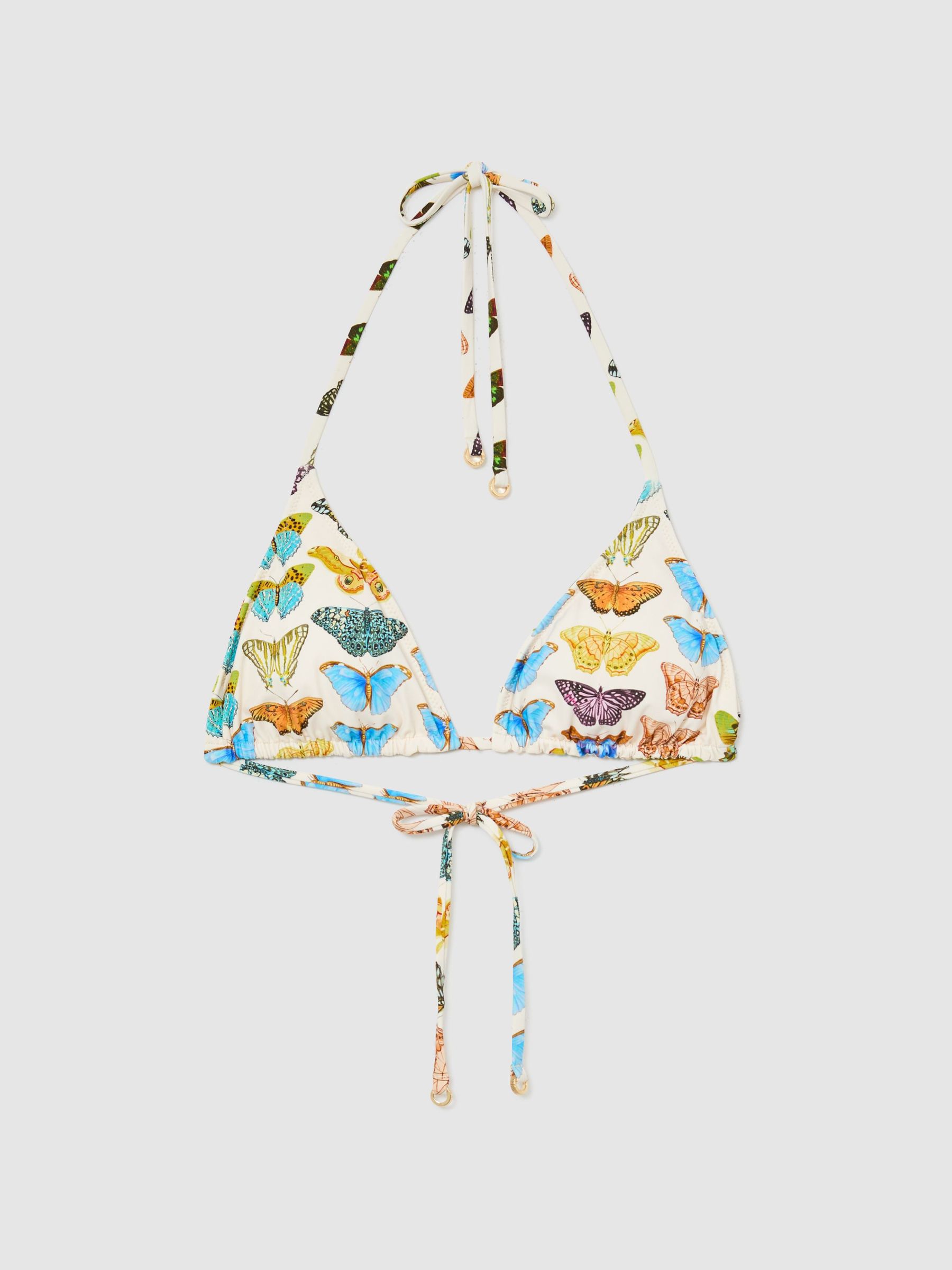 Reiss | NYBG Printed Reversible Bikini Top in Cream Print - Image 3 of 8