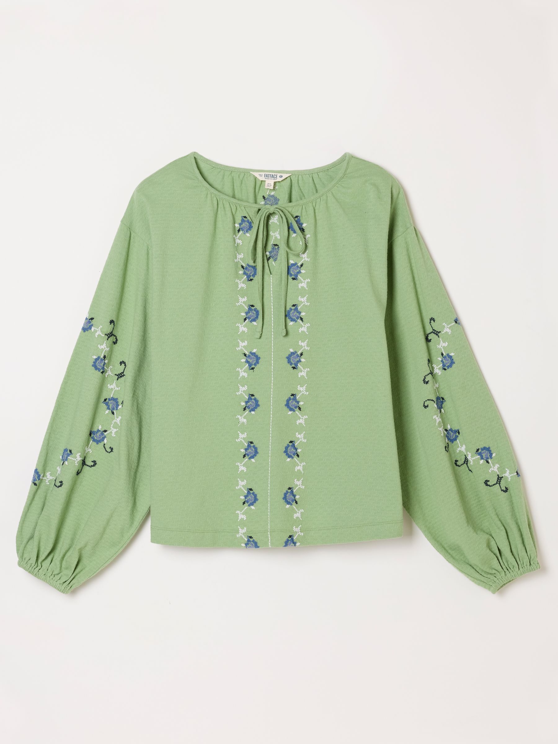 Izzy Sage Green Embroidered Top - Image 6 of 6
